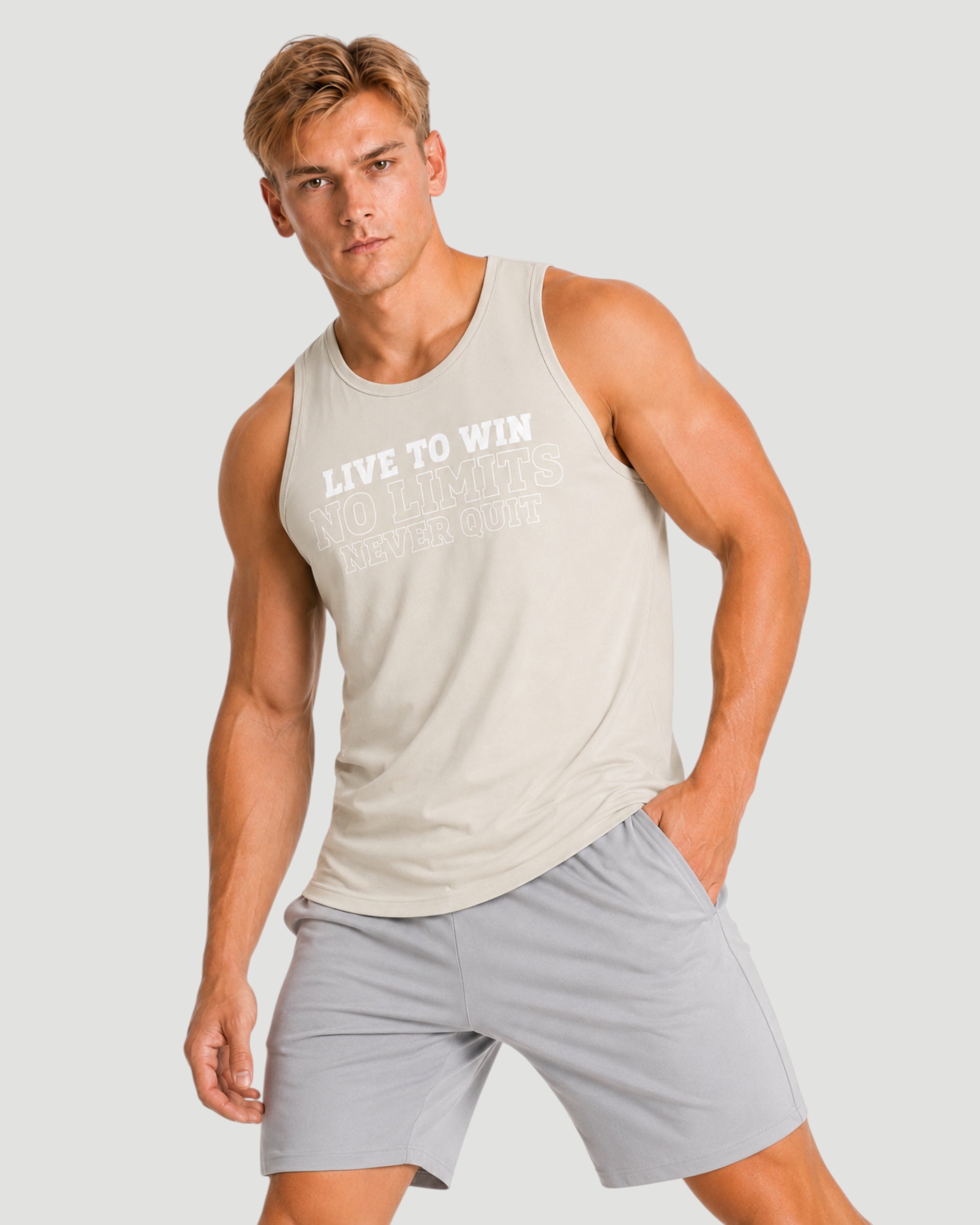 ATHLEX No Limits Sleeveless Tank - Cream