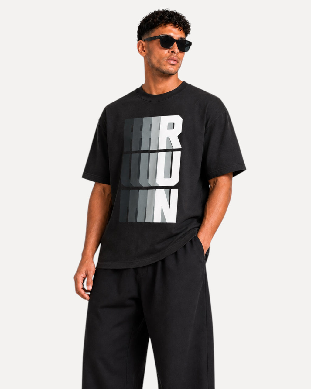ATHLEX Motion Graphic Oversized T-Shirt – Black