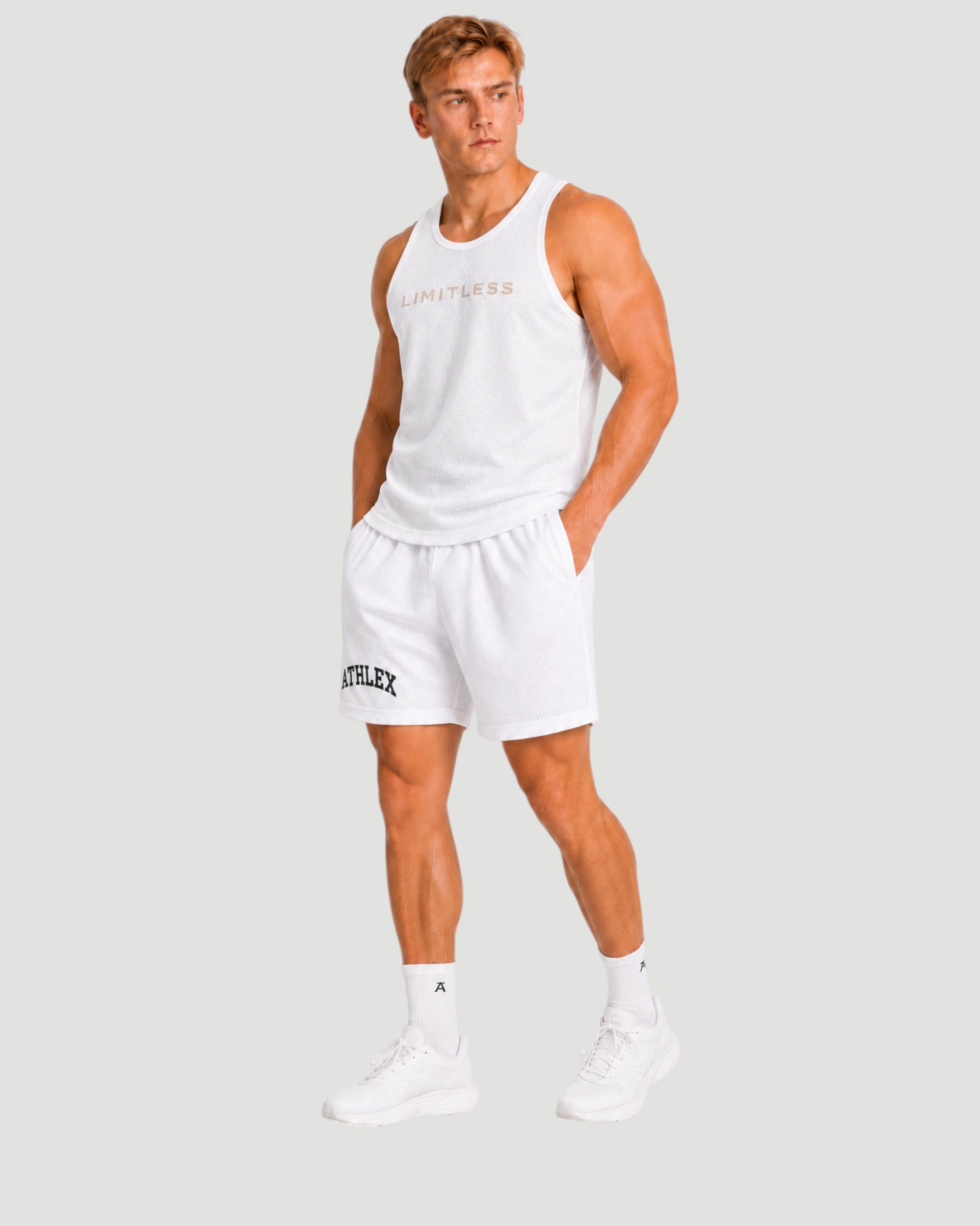 ATHLEX Limitless Moisture-Wicking Sleeveless Tank - White