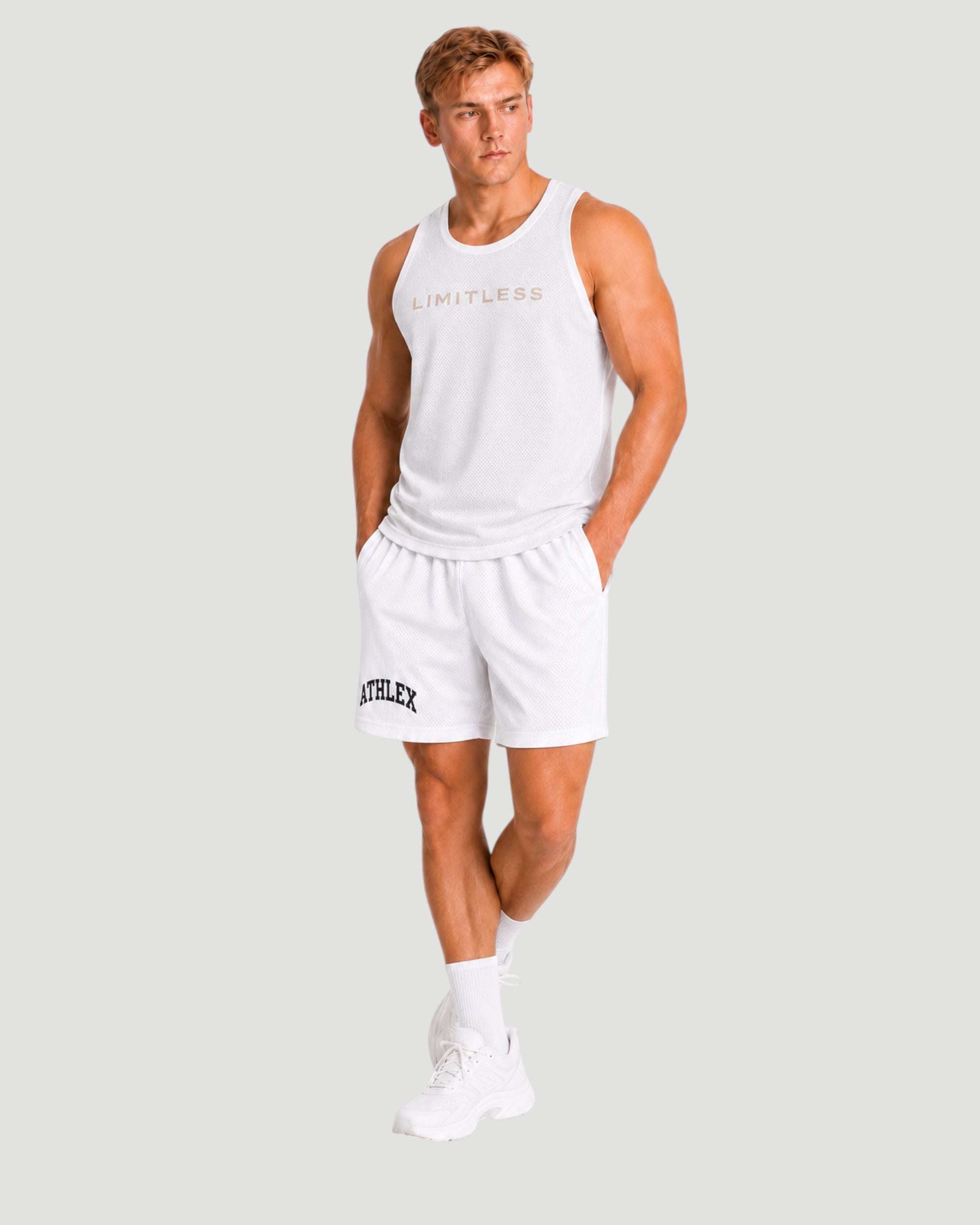 ATHLEX Limitless Moisture-Wicking Sleeveless Tank - White