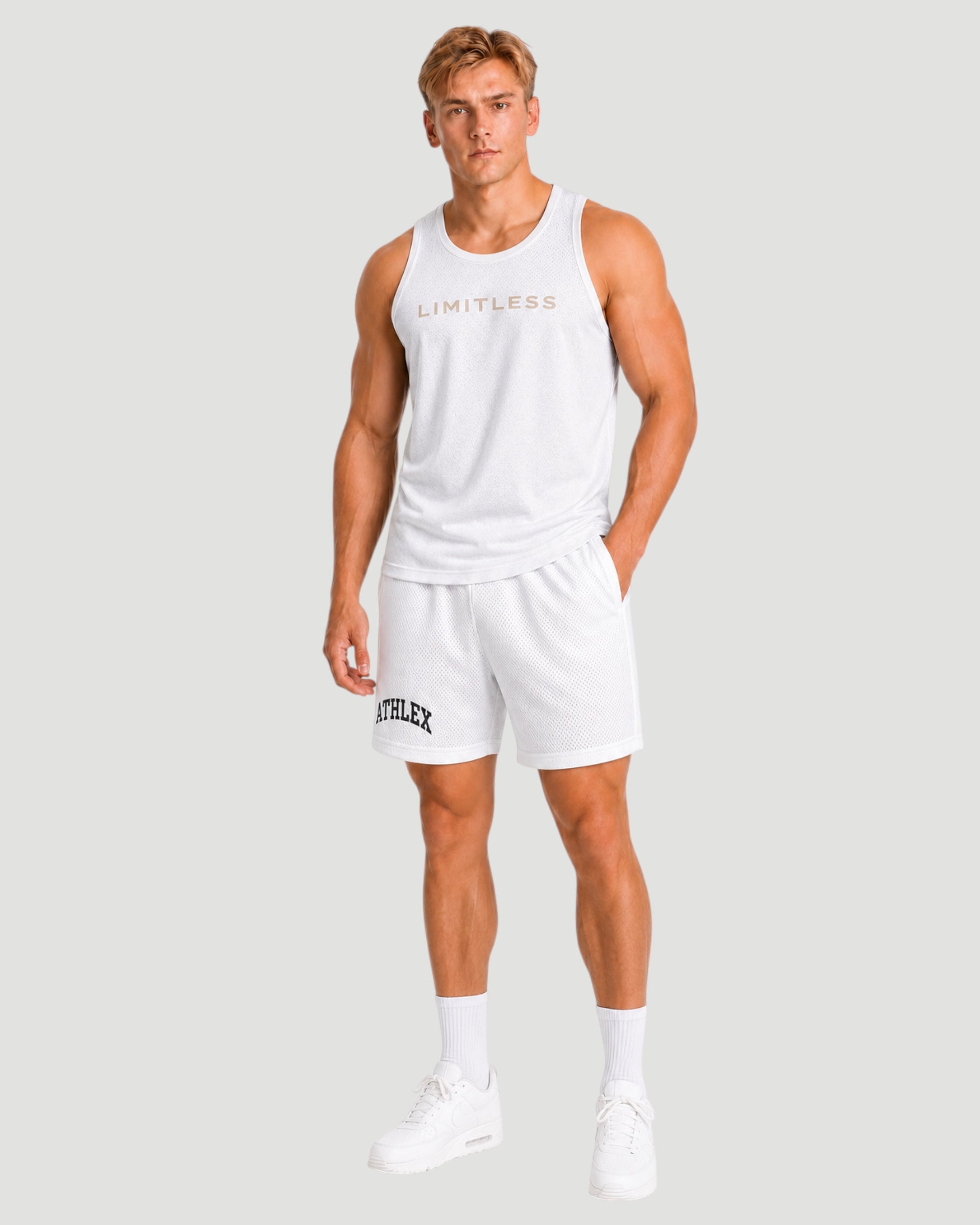 ATHLEX Limitless Moisture-Wicking Sleeveless Tank - White