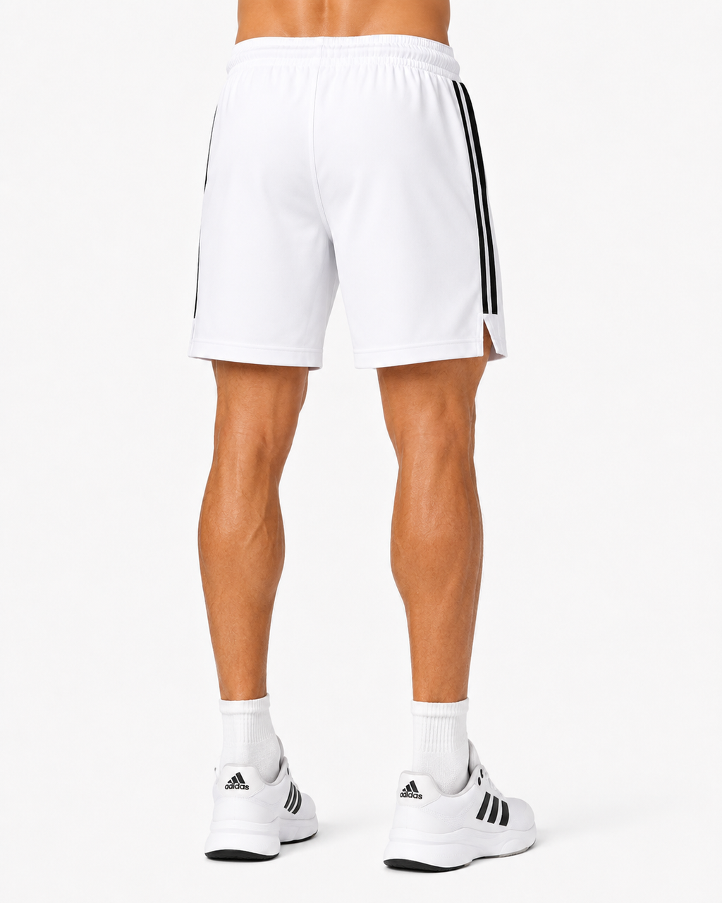 ATHLEX DualStripe Performance Training Shorts – Arctic White
