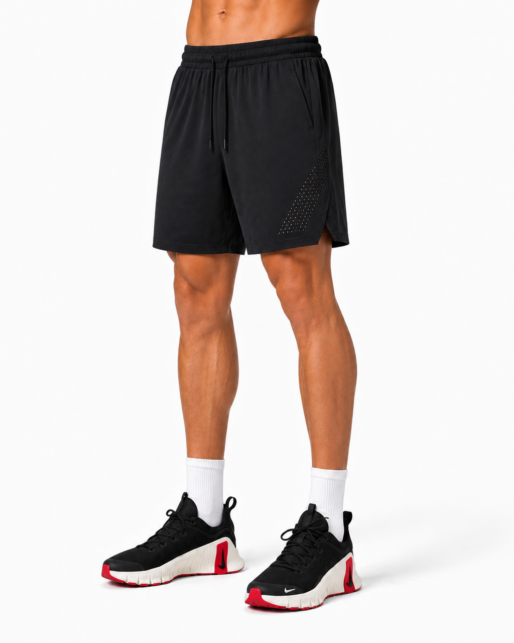 ATHLEX AeroVent Laser-Cut Training Shorts – Jet Black