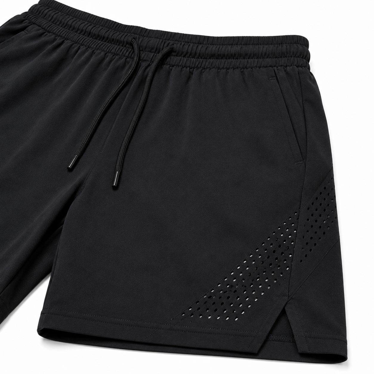 ATHLEX AeroVent Laser-Cut Training Shorts – Jet Black
