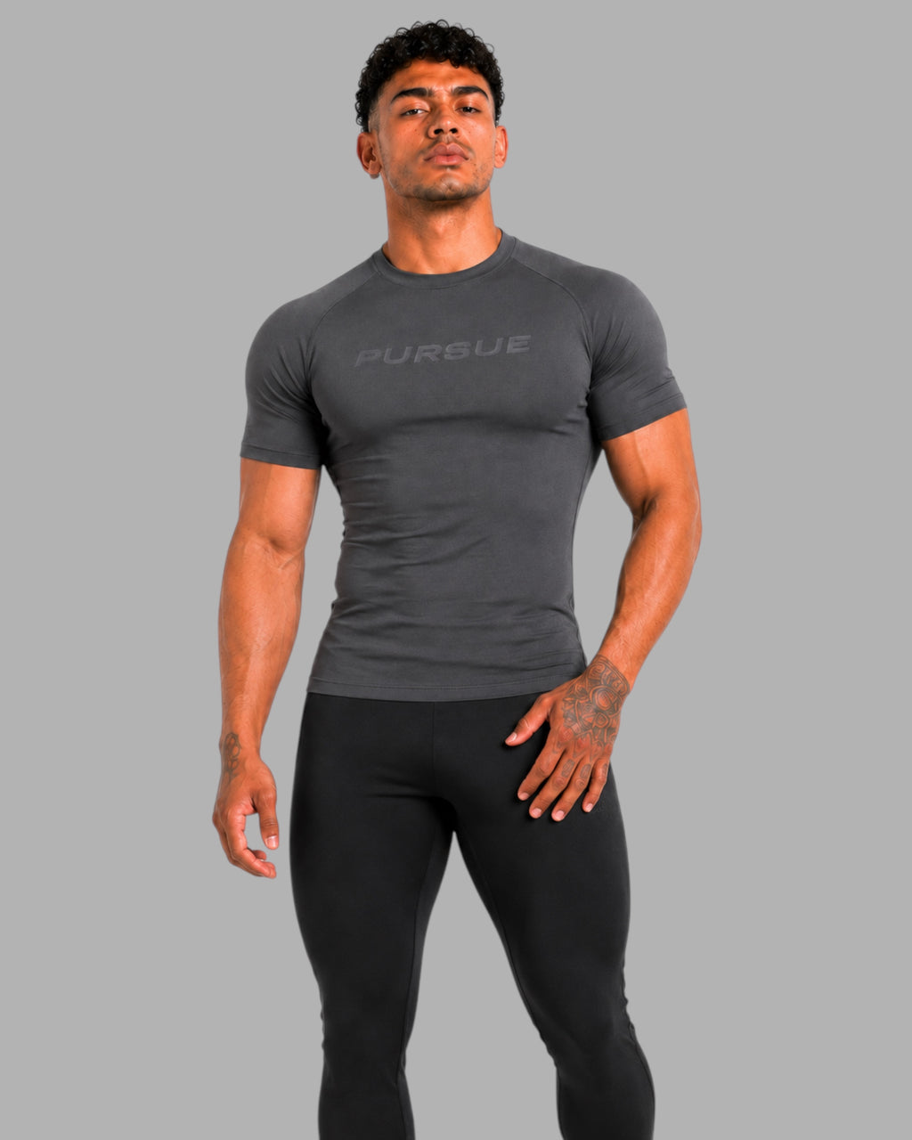 ATHLEX Pursue Charcoal Grey Compression Shirt