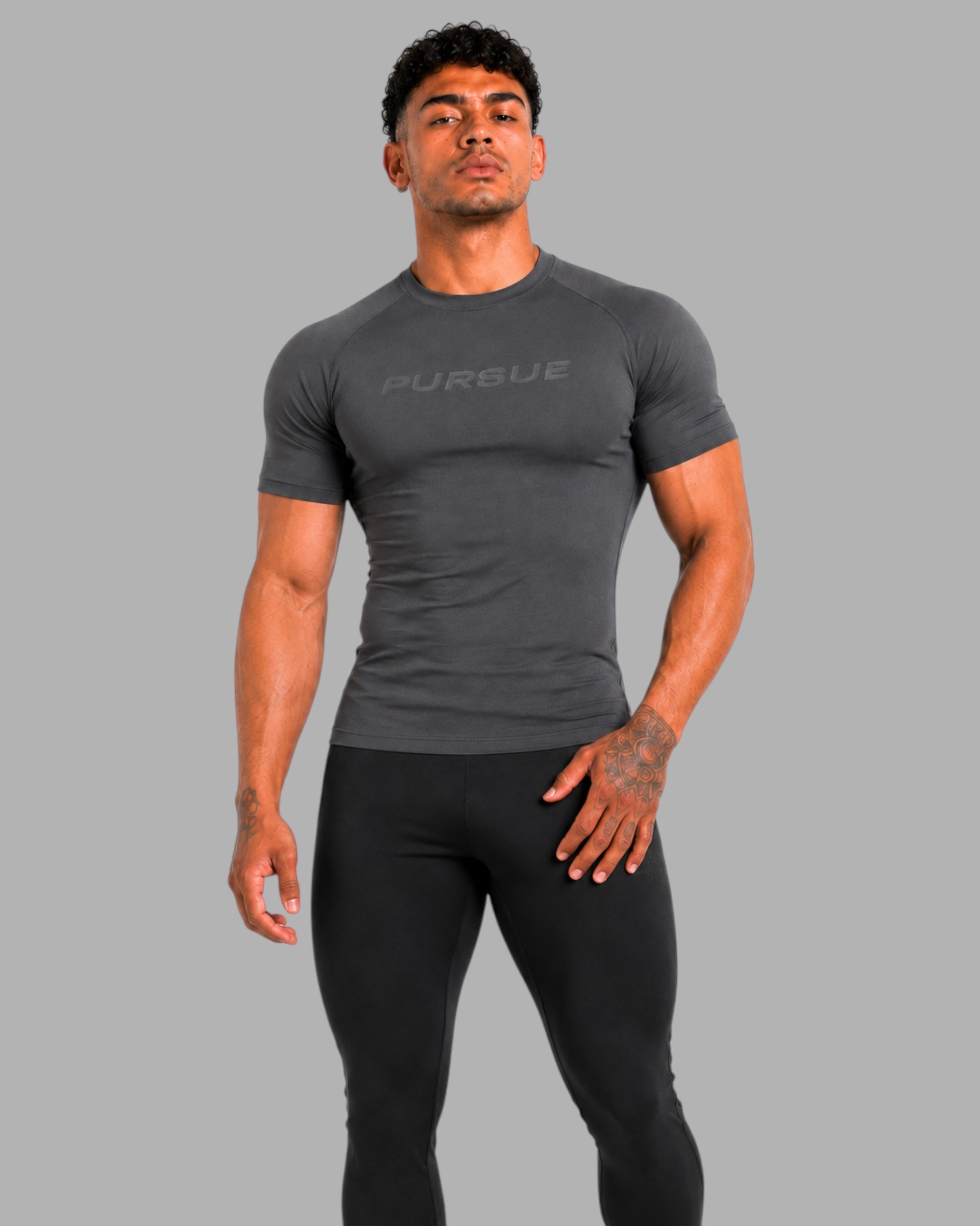 ATHLEX Pursue Charcoal Grey Compression Shirt