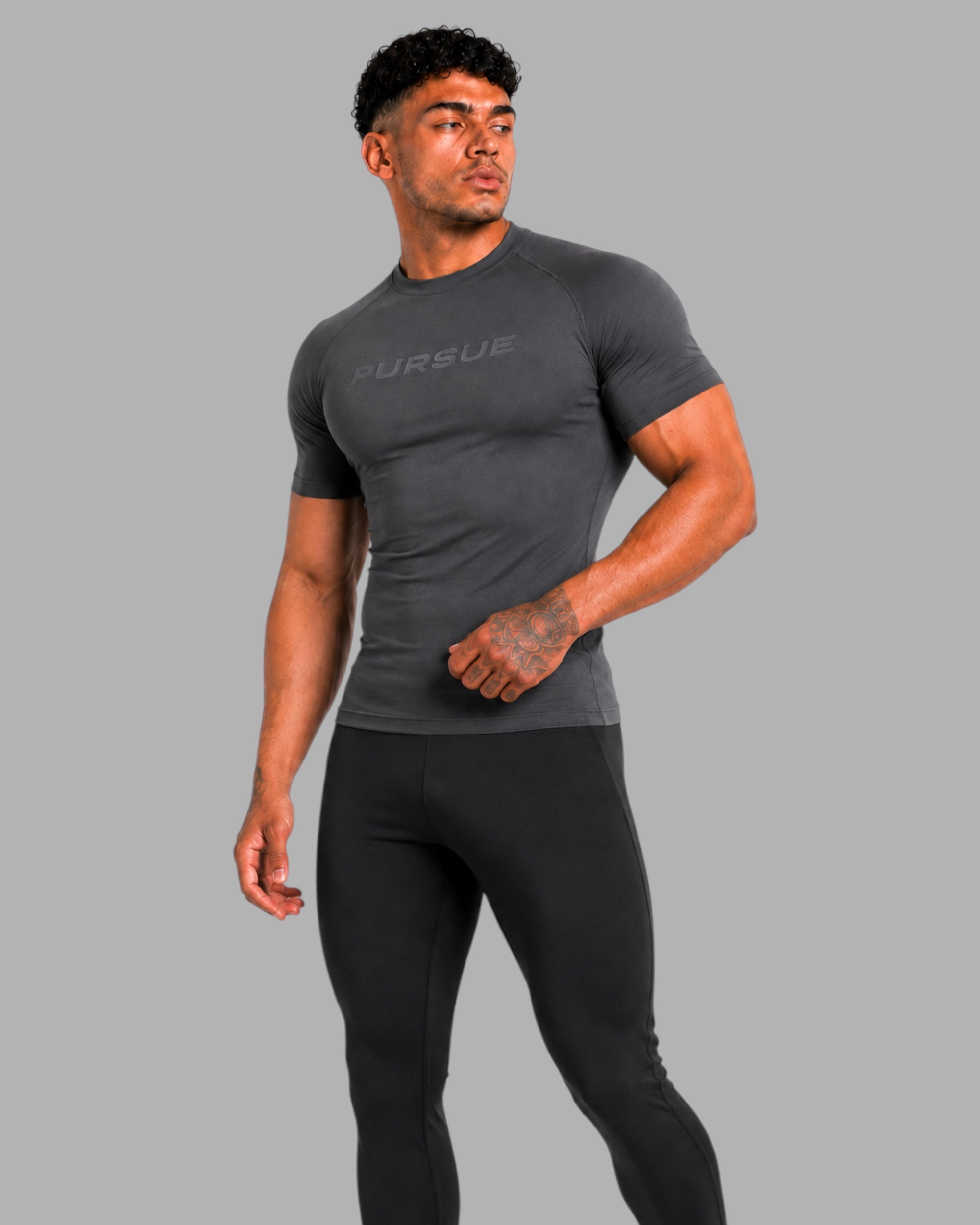 ATHLEX Pursue Charcoal Grey Compression Shirt
