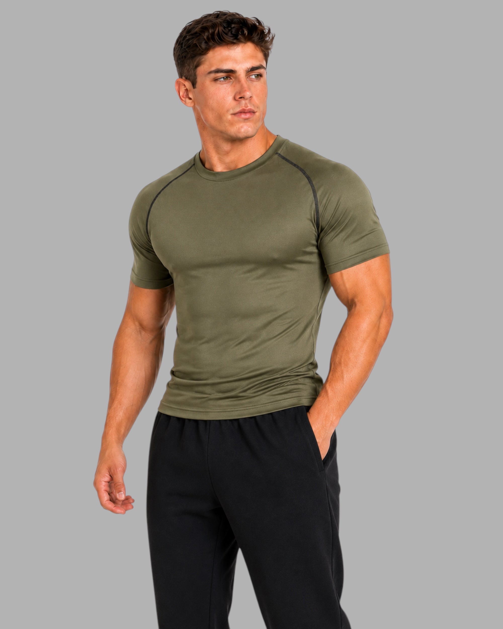 ATHLEX Olive Seamline Compression Shirt