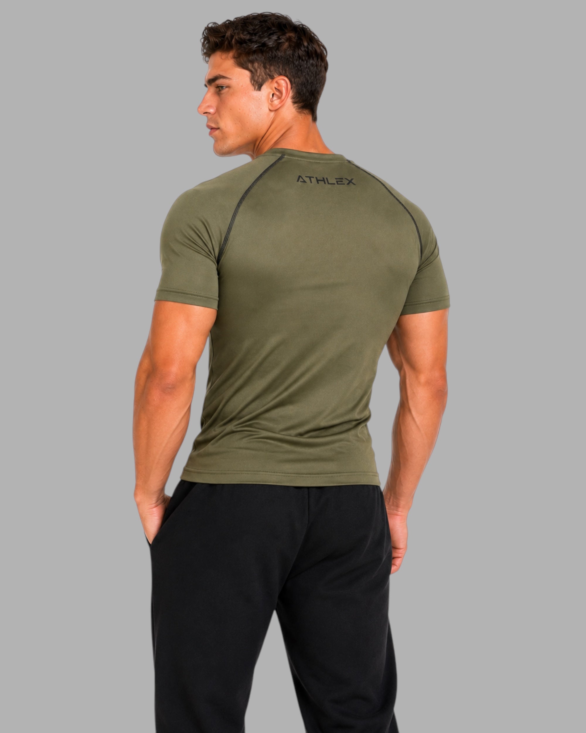 ATHLEX Olive Seamline Compression Shirt