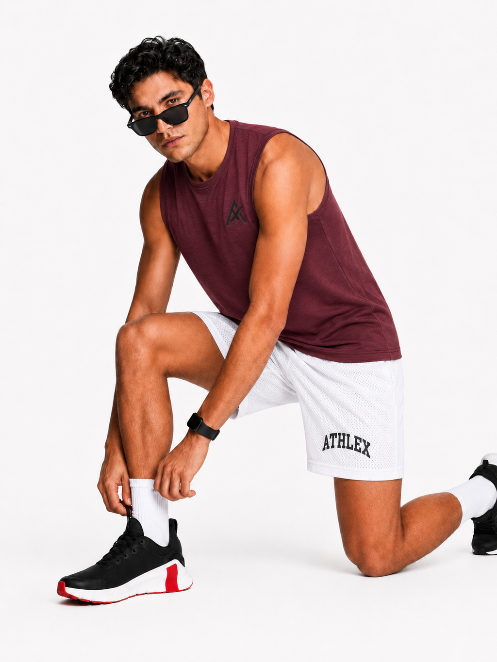 ATHLEX Varsity Mesh Basketball Shorts – Arctic White