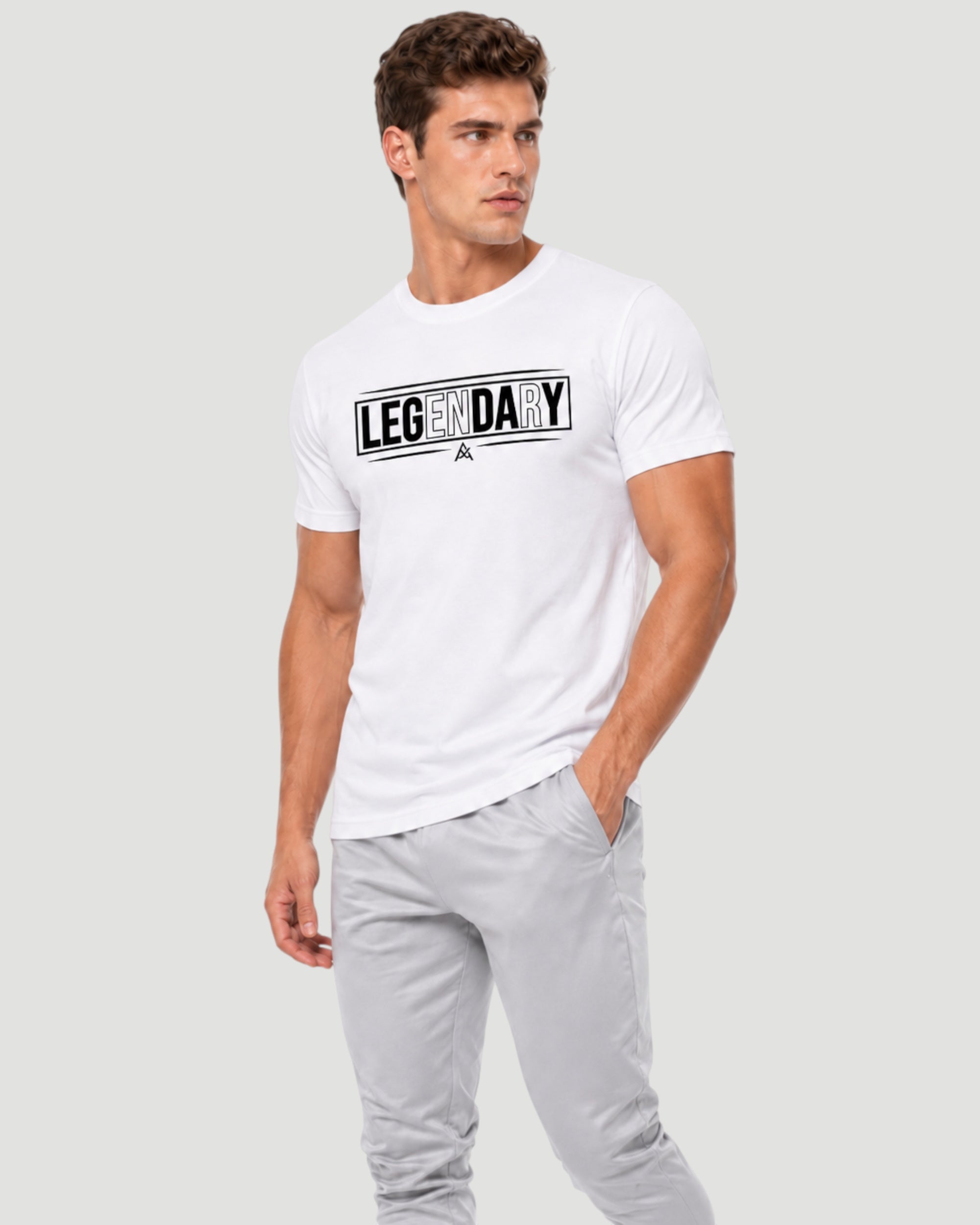 Athlex Legendary White Cotton Graphic T-Shirt
