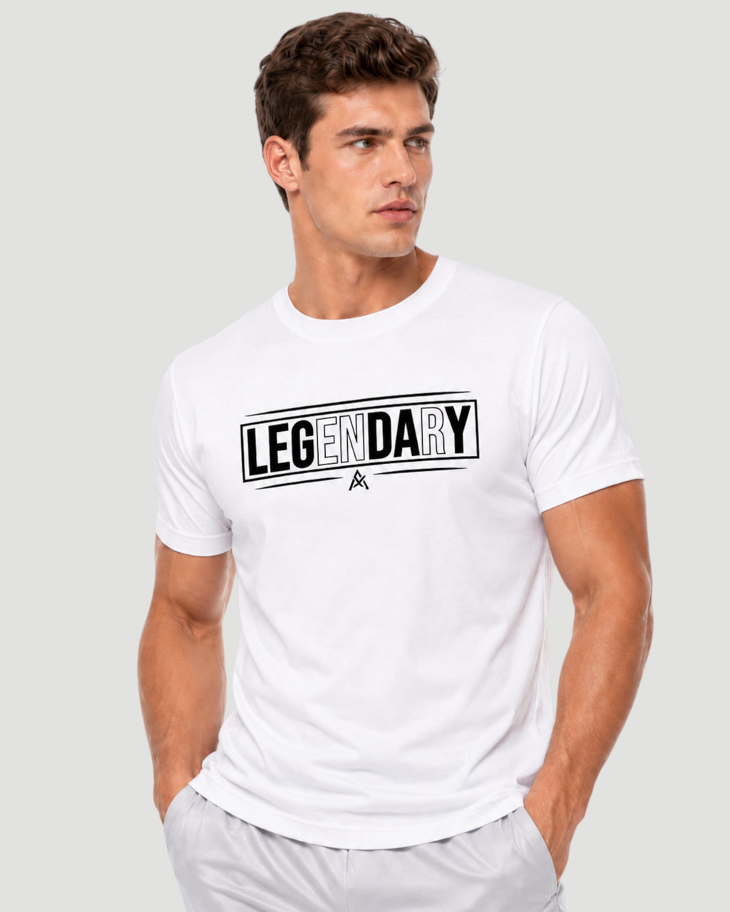 Athlex Legendary White Cotton Graphic T-Shirt