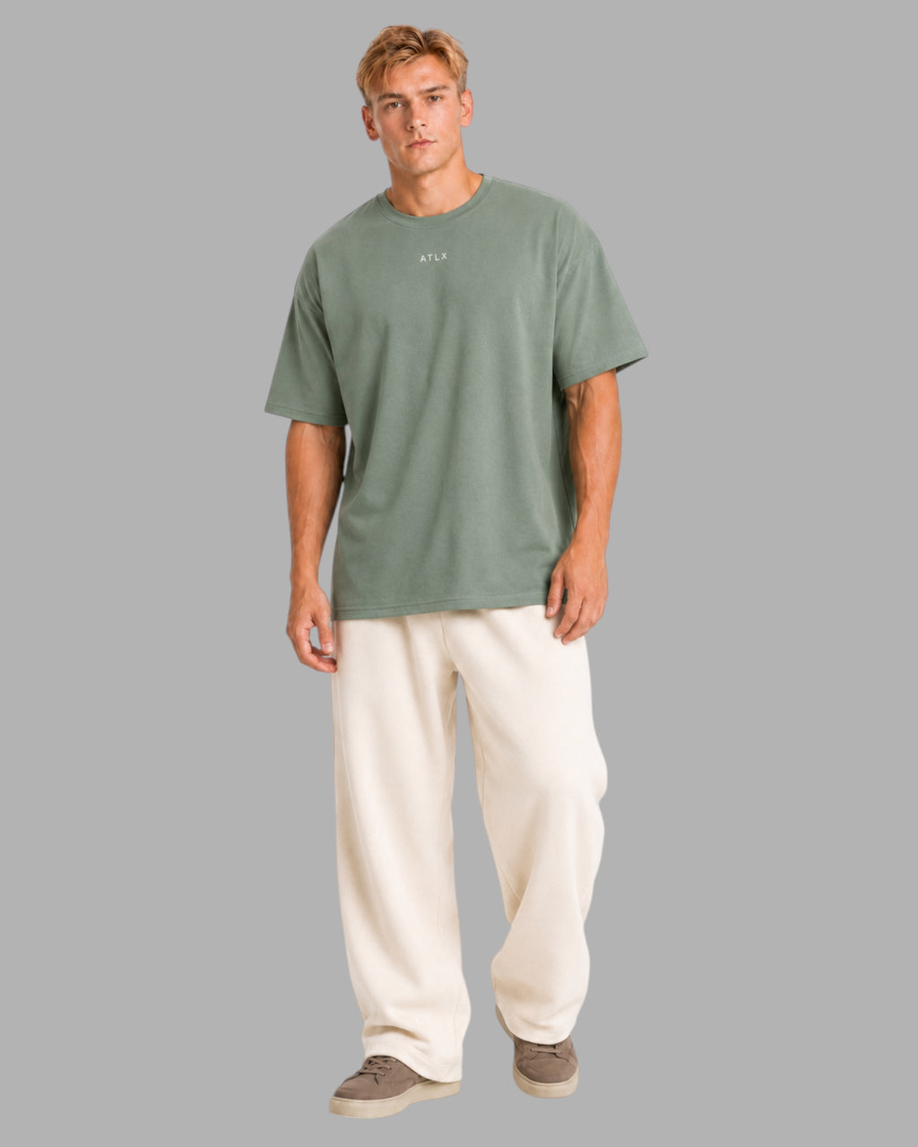 Athlex Unstoppable Oversized Graphic T-Shirt – Sage Green