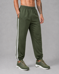 ATHLEX Heritage Stripe French Terry Joggers – Military Green