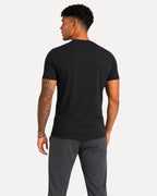 My Store ATHLEX men's black cotton jersey t-shirt viewed from the back on a model with athletic fit