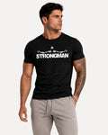 My Store ATHLEX men's black cotton graphic tee featuring a white Strongman print worn by a muscular model