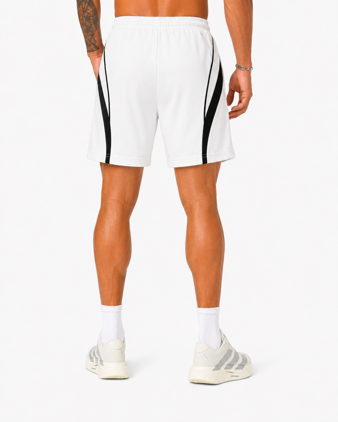 ATHLEX VelocityLine Quick-Dry Training Shorts – White & Black