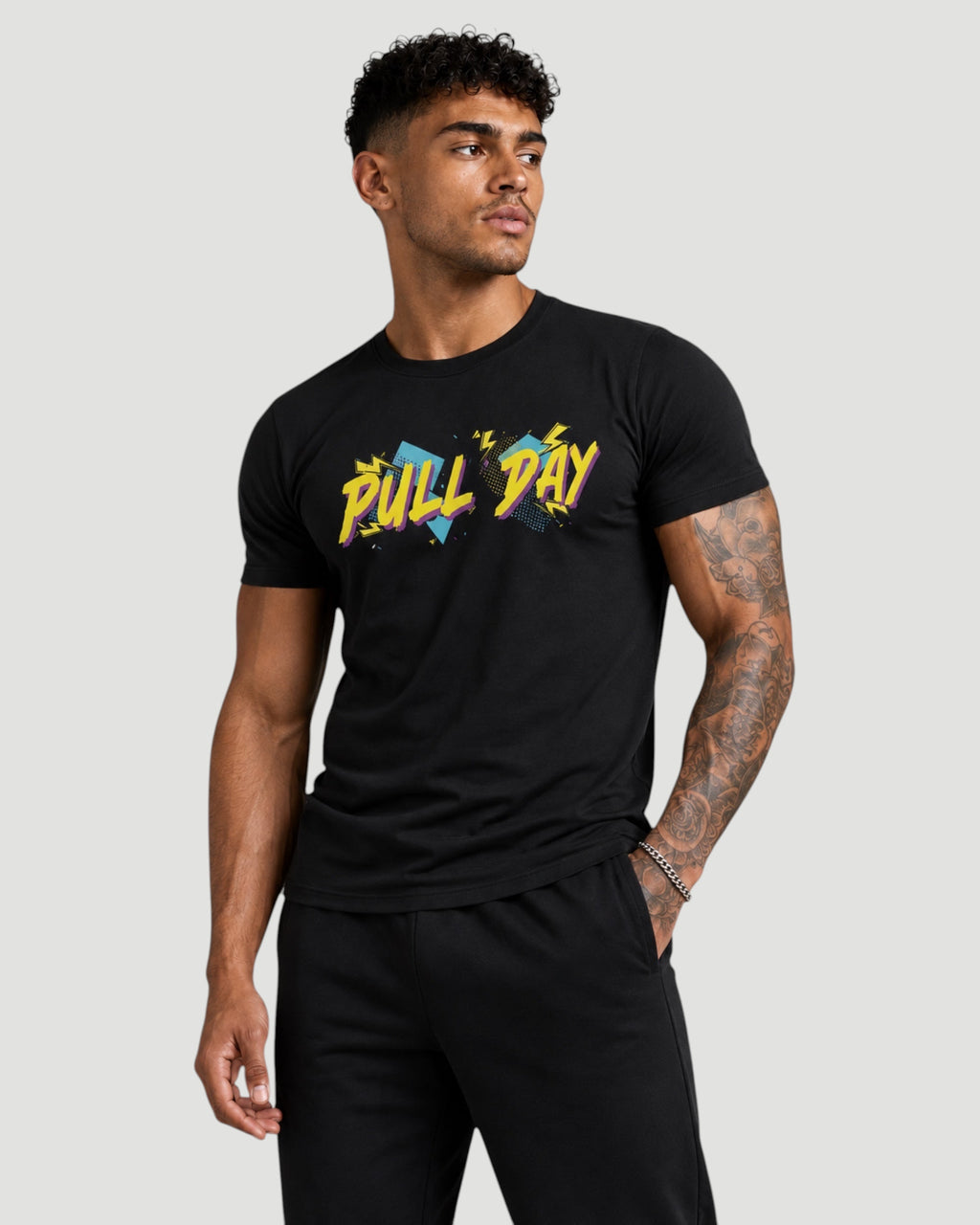 ATHLEX Men’s Black Pull Day Graphic Tee