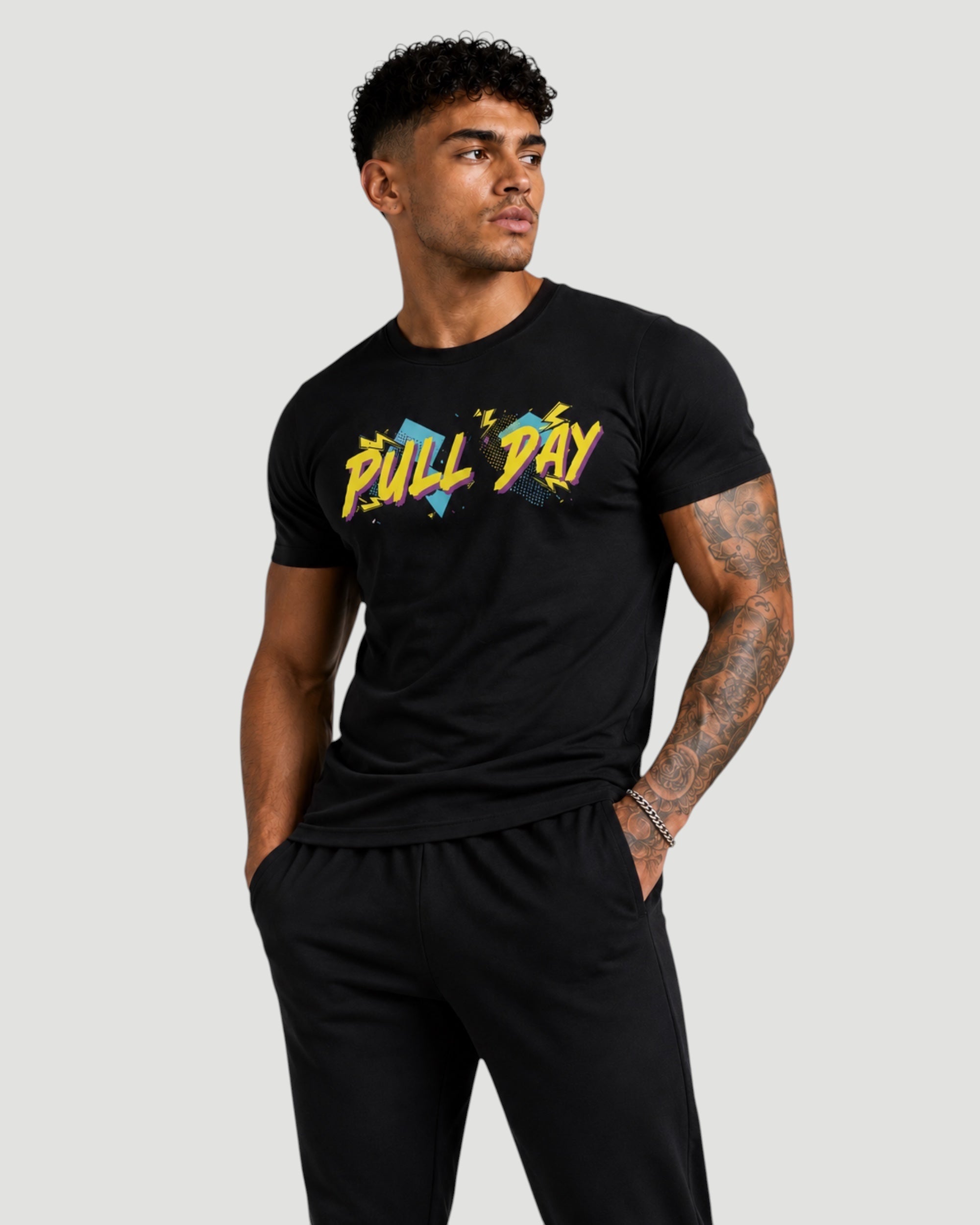 ATHLEX Men’s Black Pull Day Graphic Tee