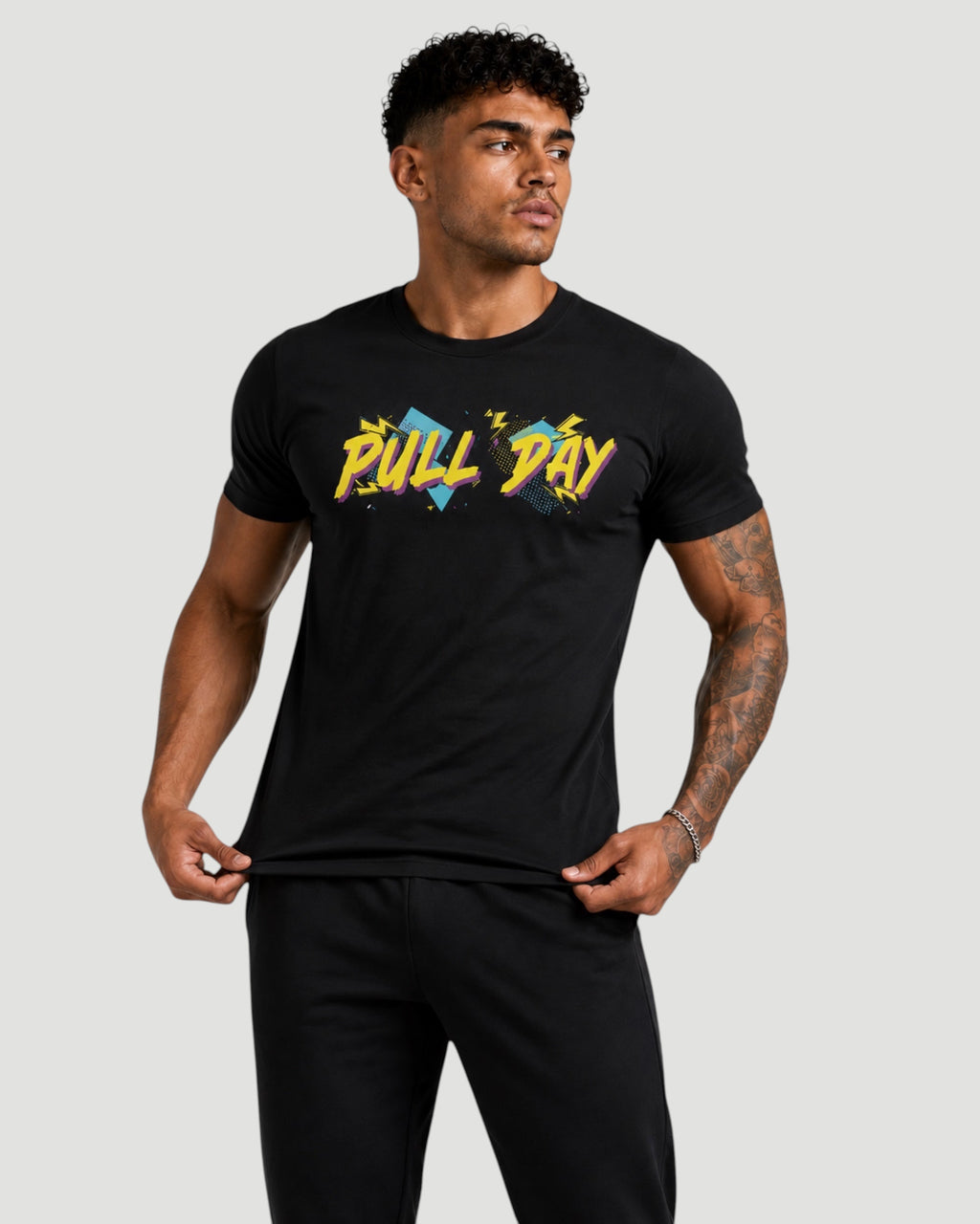 ATHLEX Men’s Black Pull Day Graphic Tee