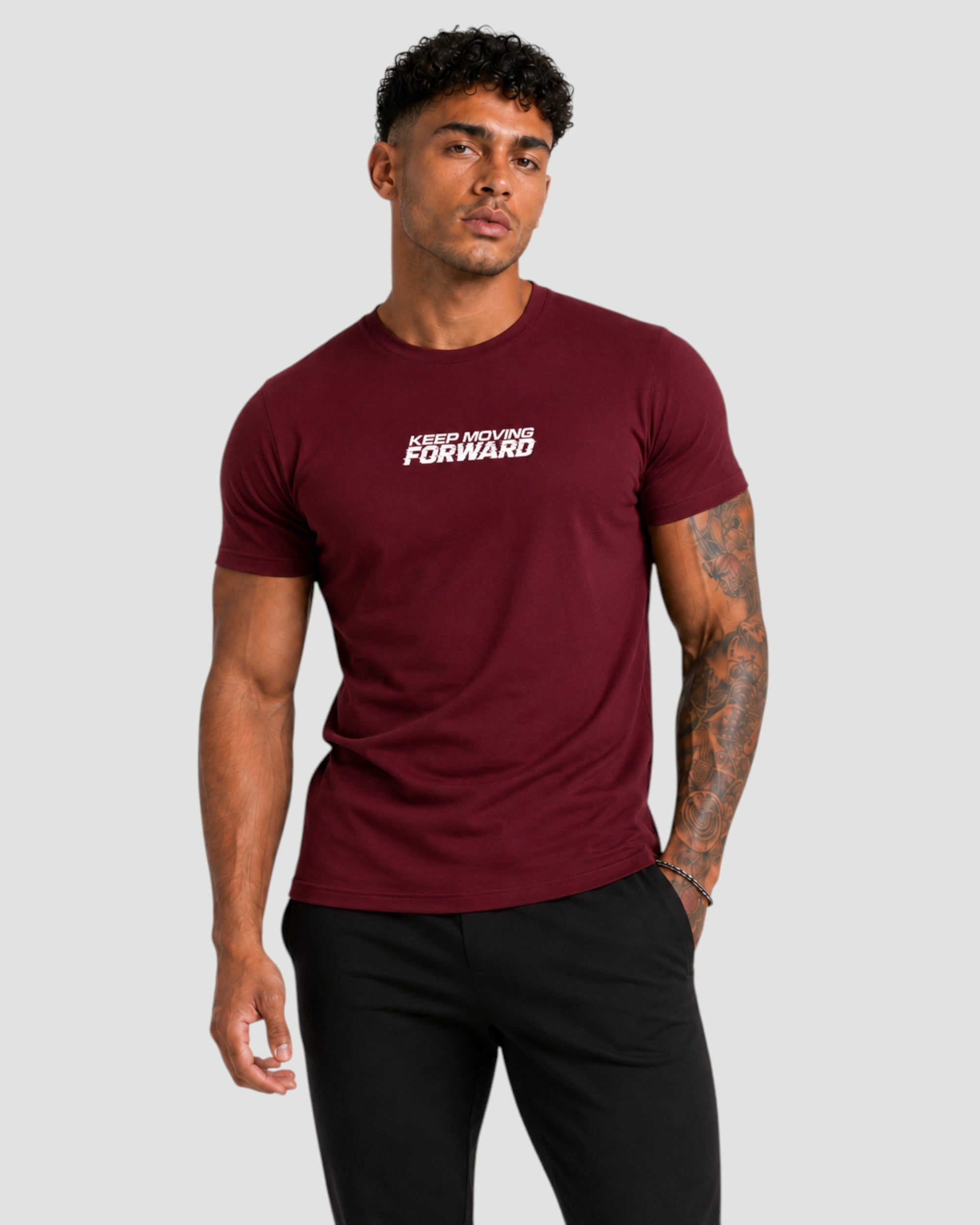 ATHLEX Keep Moving Forward Cotton Tee – Maroon