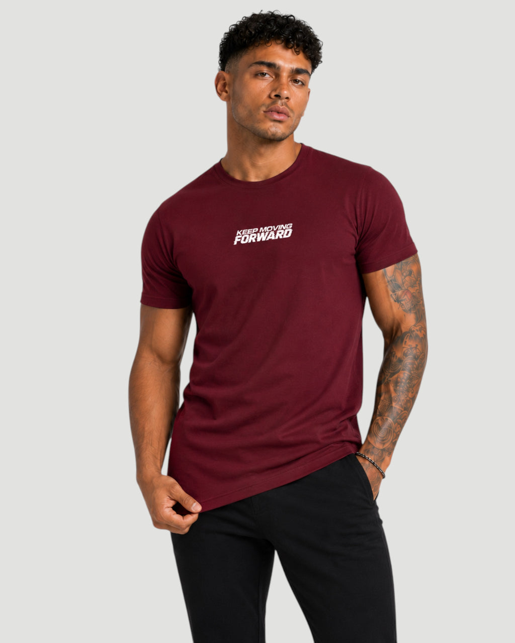 ATHLEX Keep Moving Forward Cotton Tee – Maroon