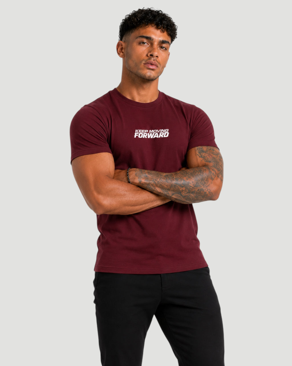 ATHLEX Keep Moving Forward Cotton Tee – Maroon