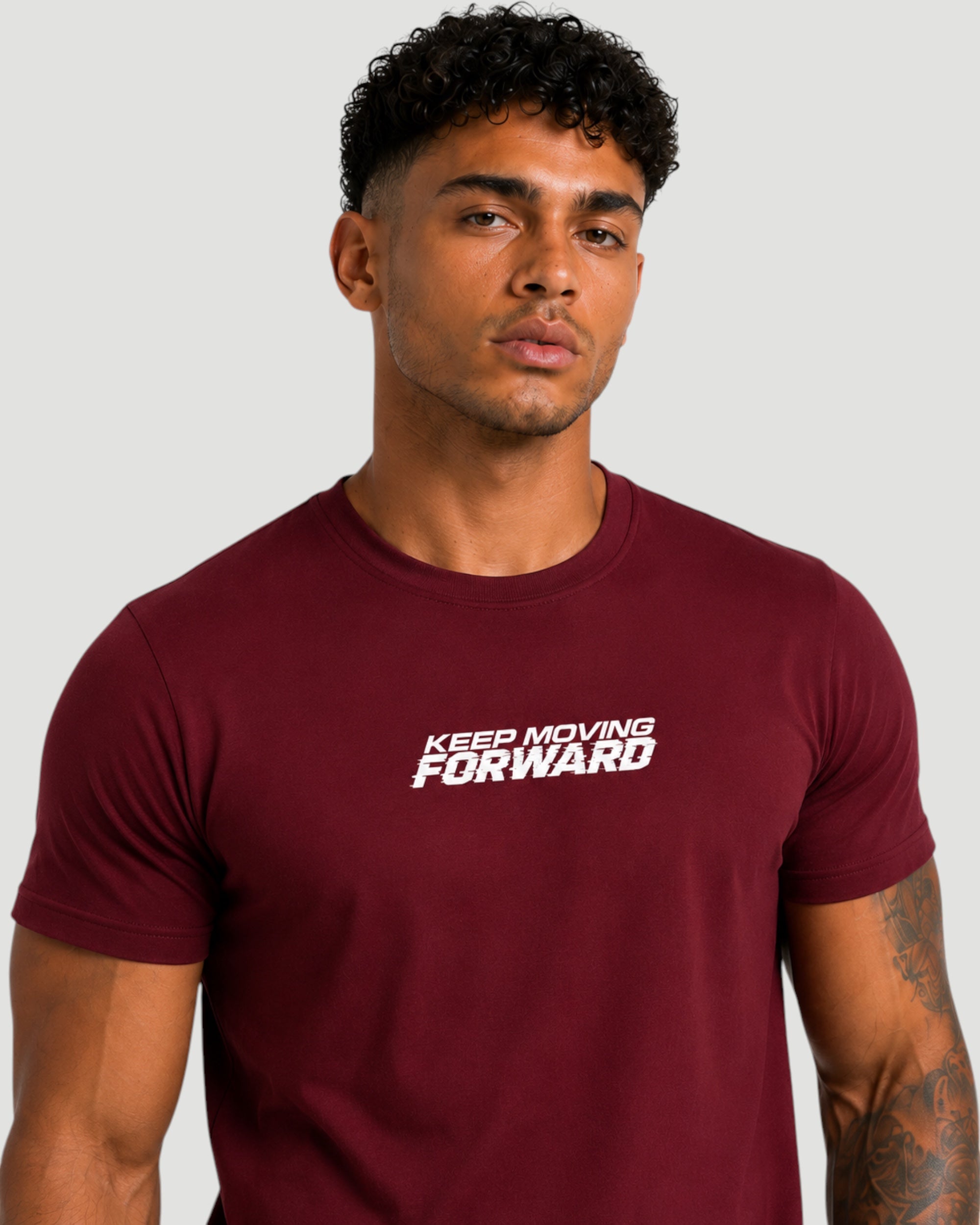 ATHLEX Keep Moving Forward Cotton Tee – Maroon