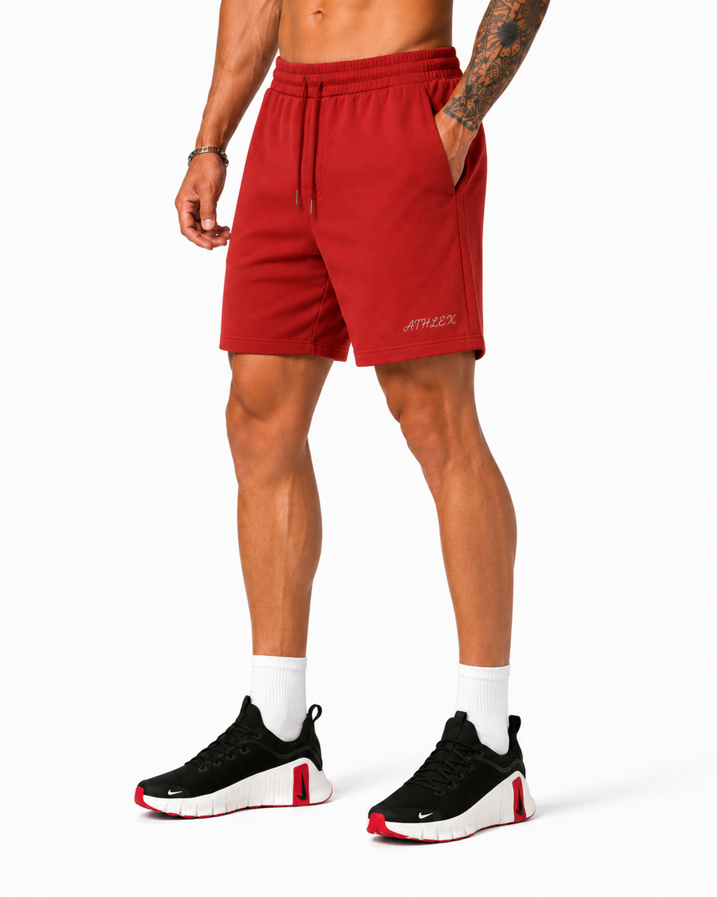 ATHLEX Signature Comfort Shorts – Crimson Red