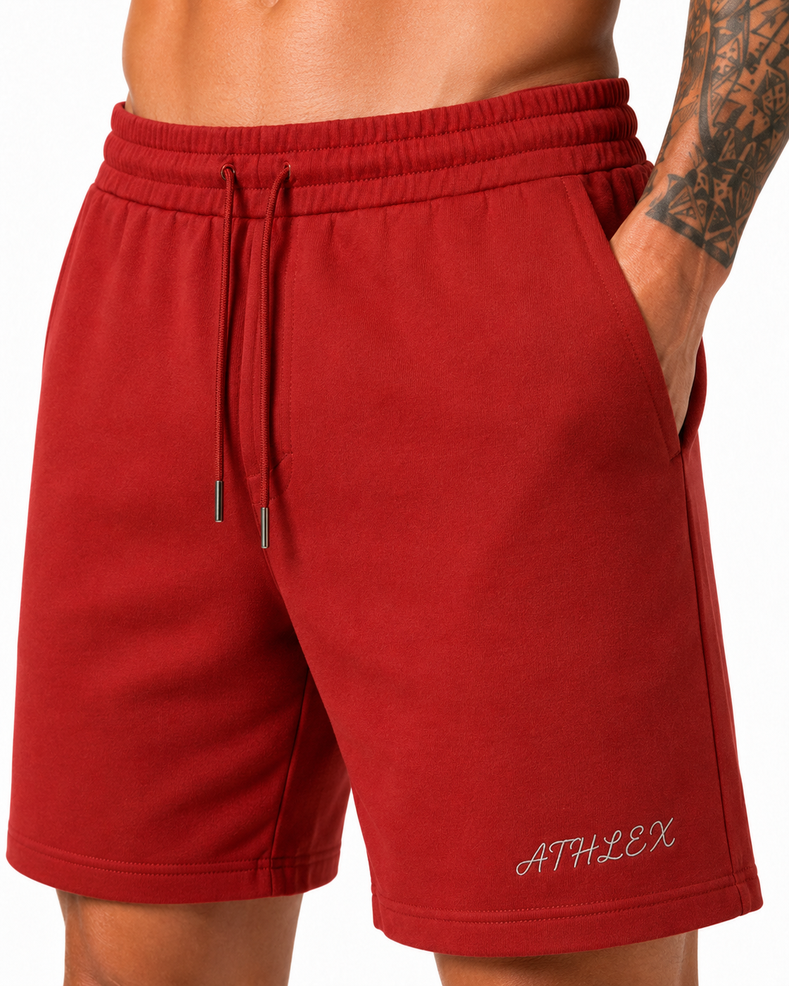 ATHLEX Signature Comfort Shorts – Crimson Red