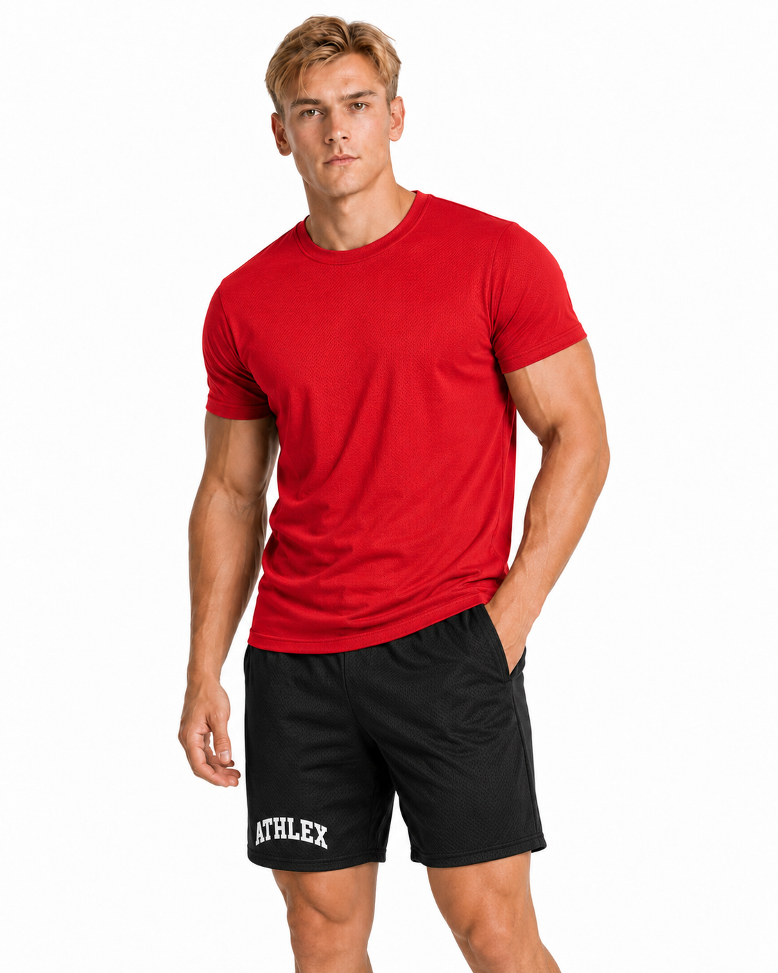 ATHLEX Men’s Red Dry Fit Performance T-Shirt