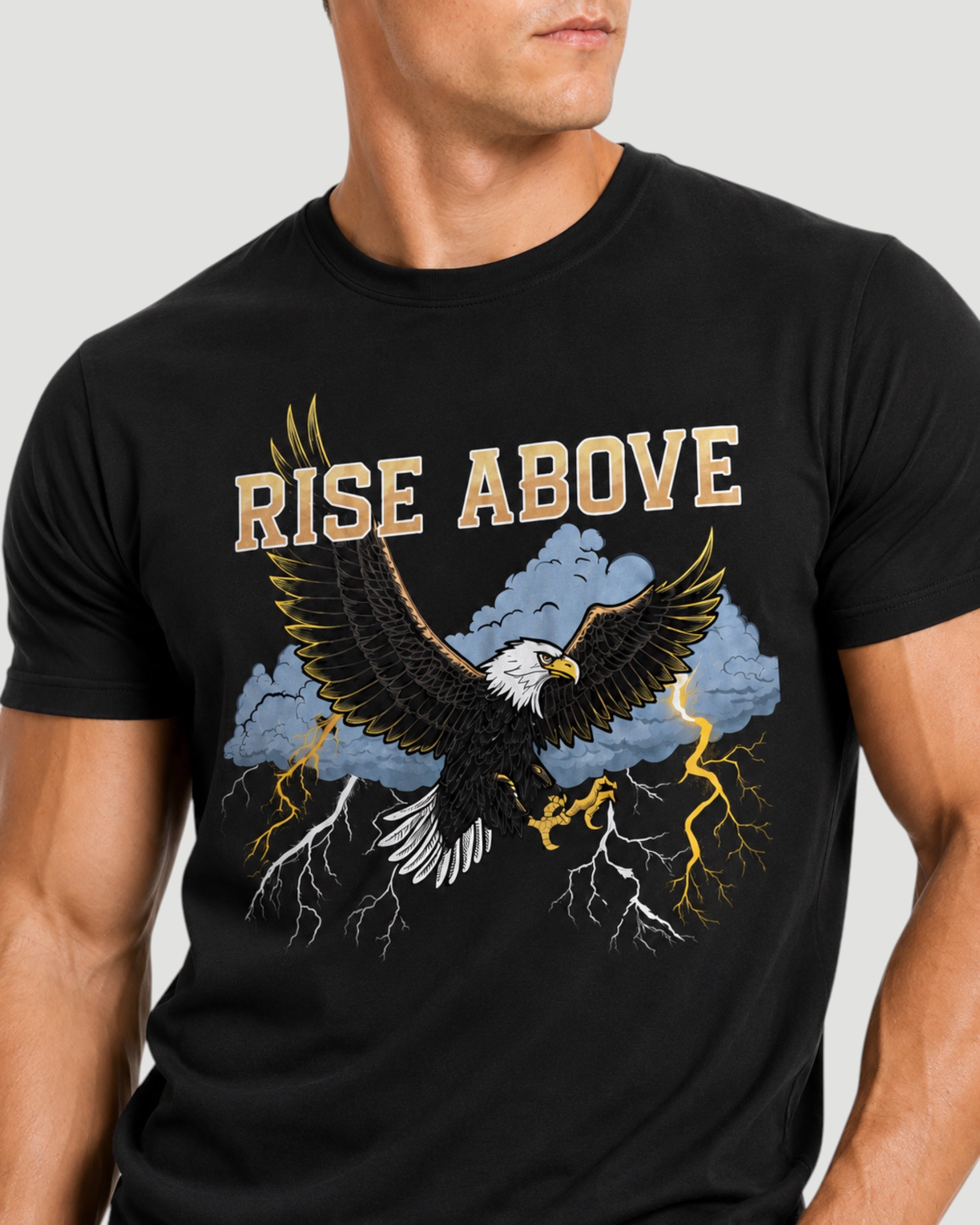 ATHLEX Men’s Black Rise Above Cotton Graphic Tee