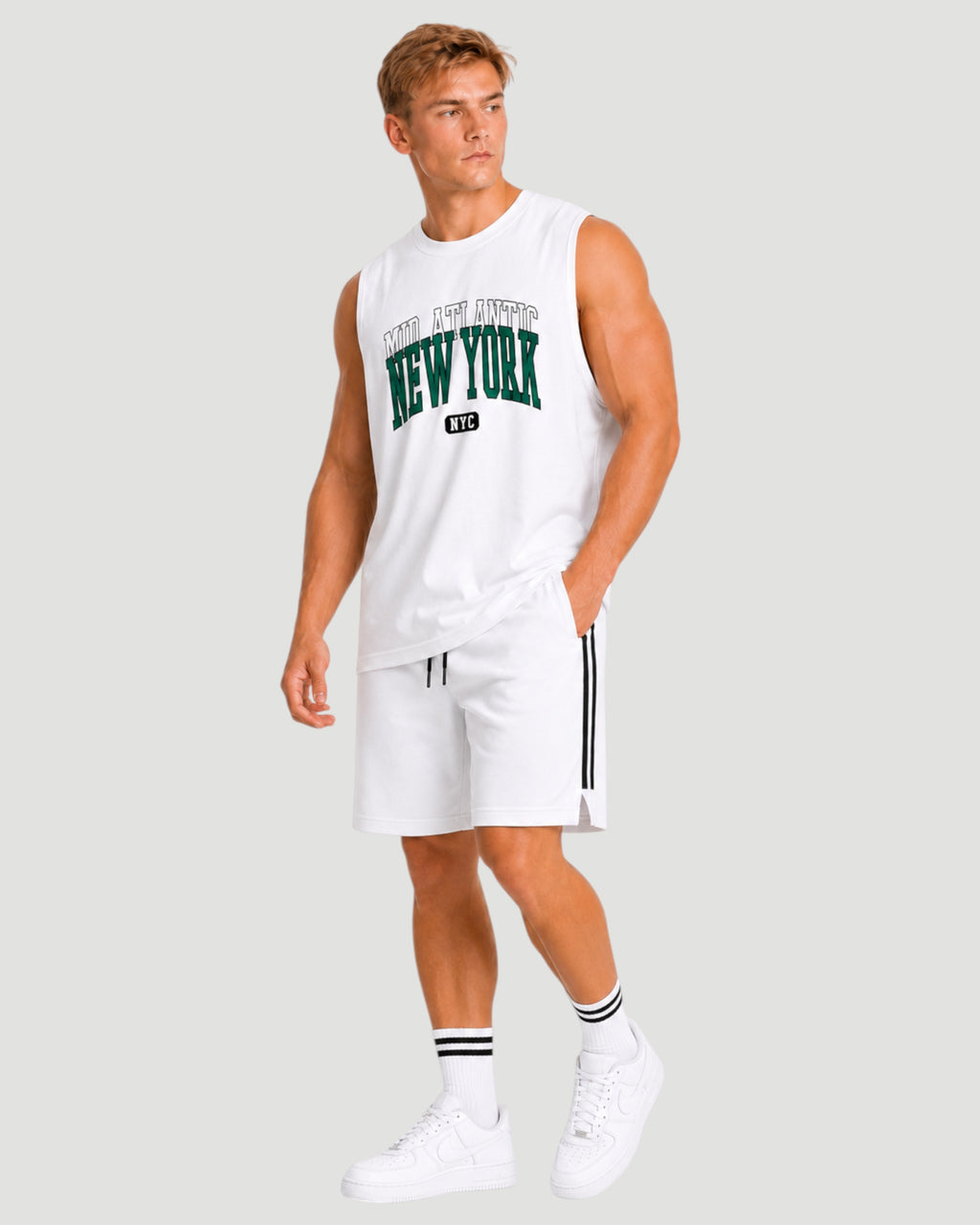 ATHLEX NYC Sleeveless Gym Tank - White