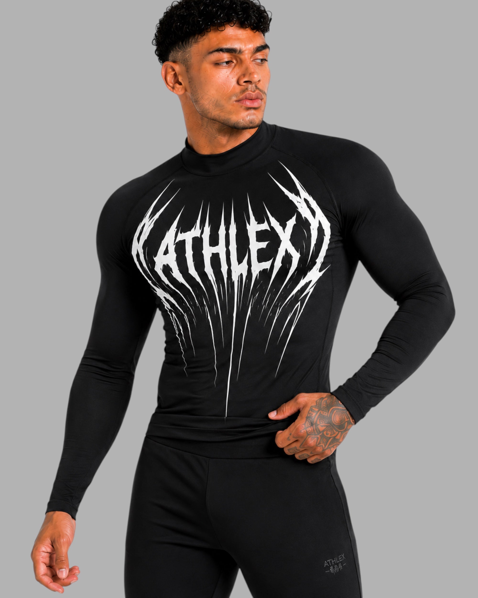 ATHLEX Rage Black Long Sleeve Compression Shirt