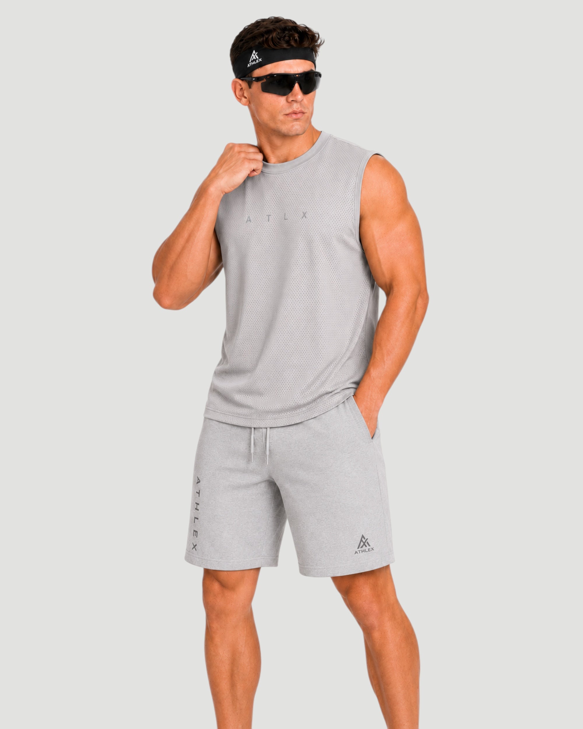 ATHLEX ATLX Moisture-Wicking Sleeveless Tank - Grey