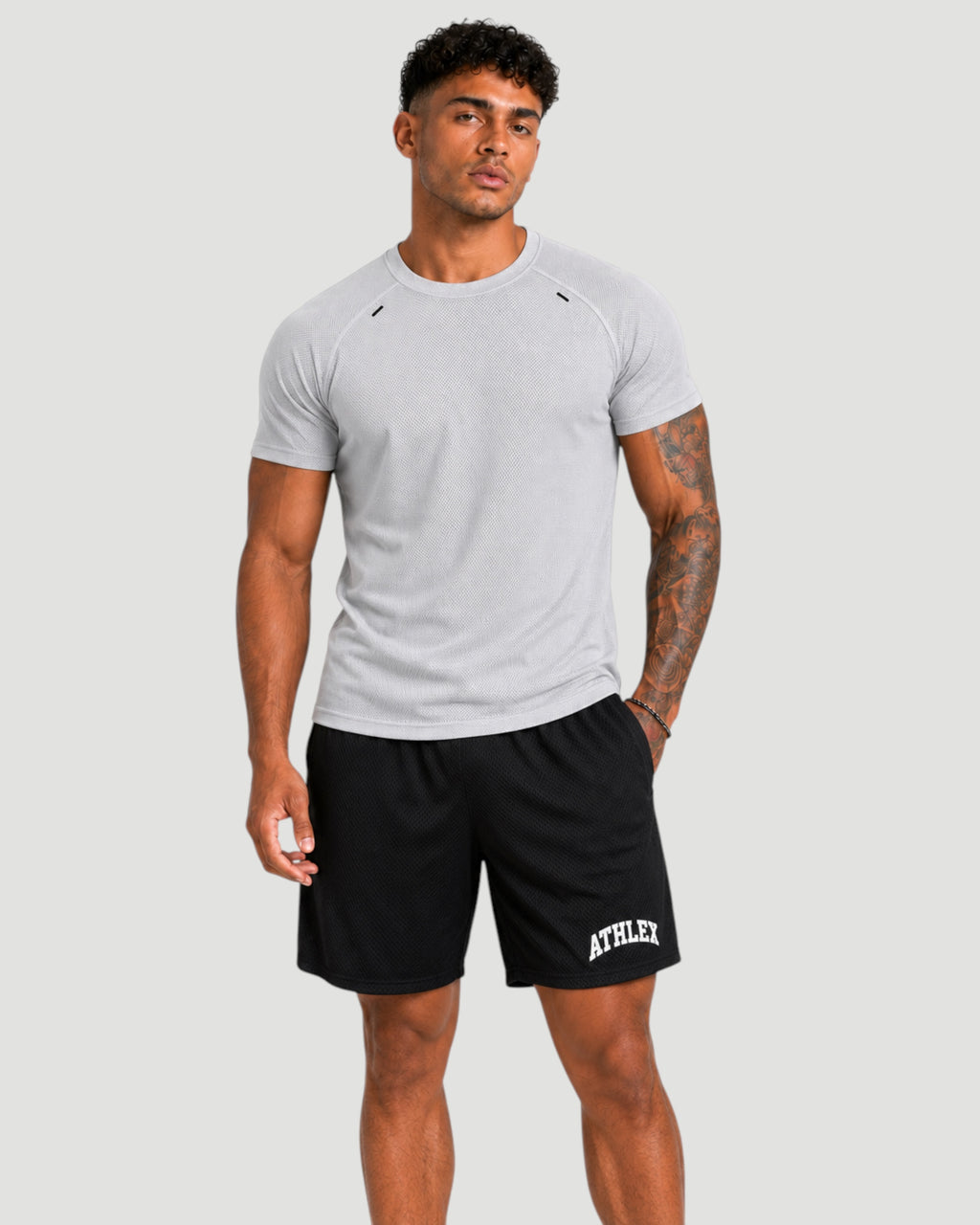 ATHLEX Men’s Silver Grey Dry Fit Performance T-Shirt