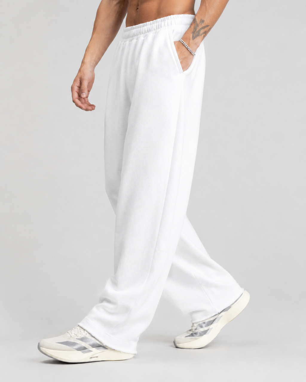 ATHLEX Essential Wide-Leg Training Pants – White