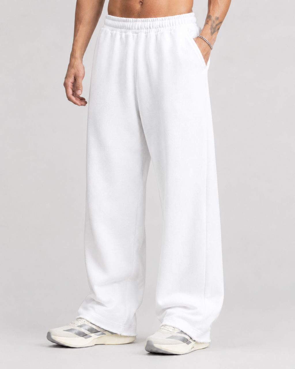 ATHLEX Essential Wide-Leg Training Pants – White