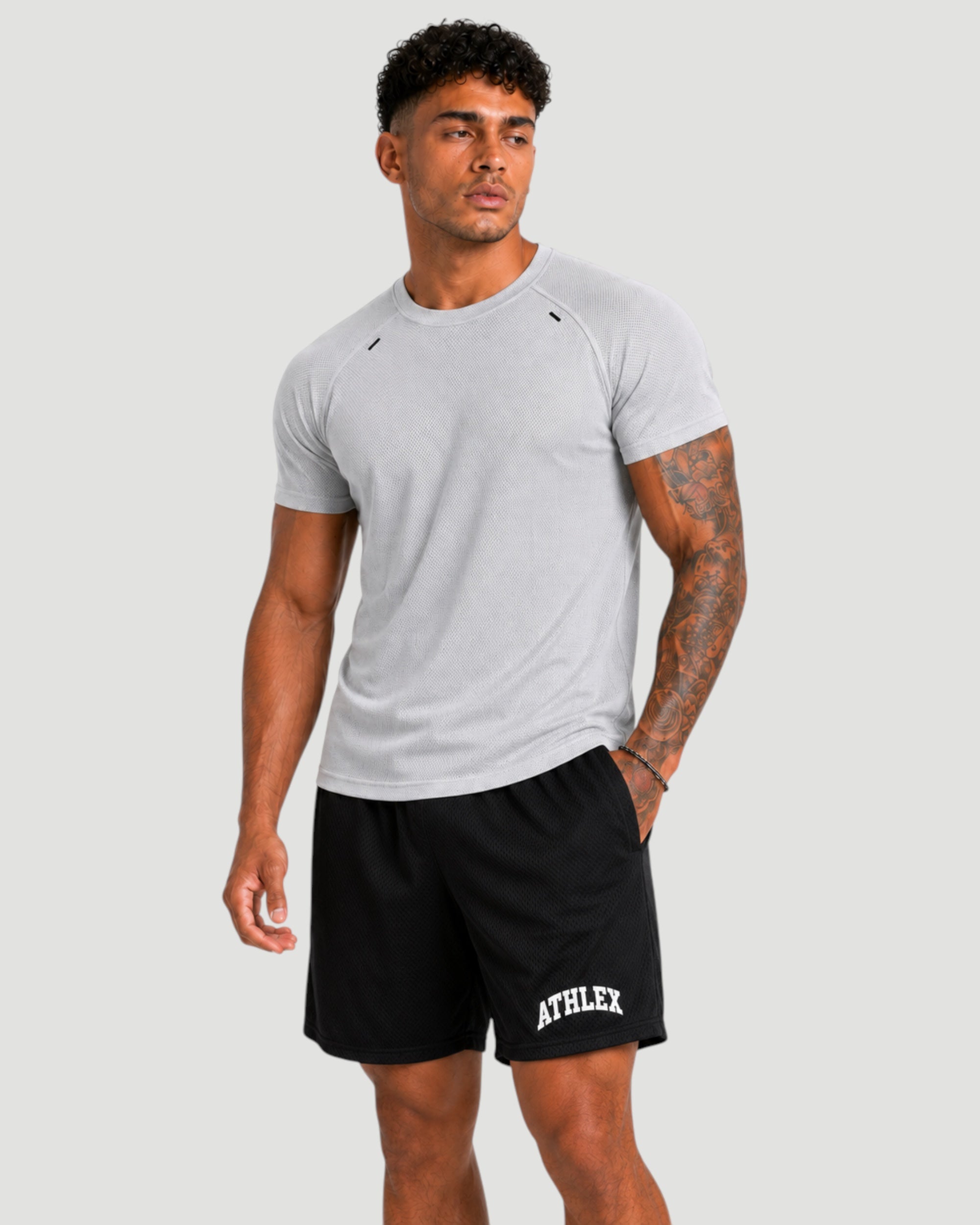 ATHLEX Men’s Silver Grey Dry Fit Performance T-Shirt