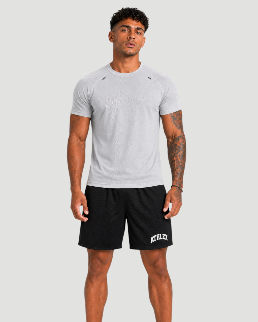 ATHLEX Men’s Silver Grey Dry Fit Performance T-Shirt