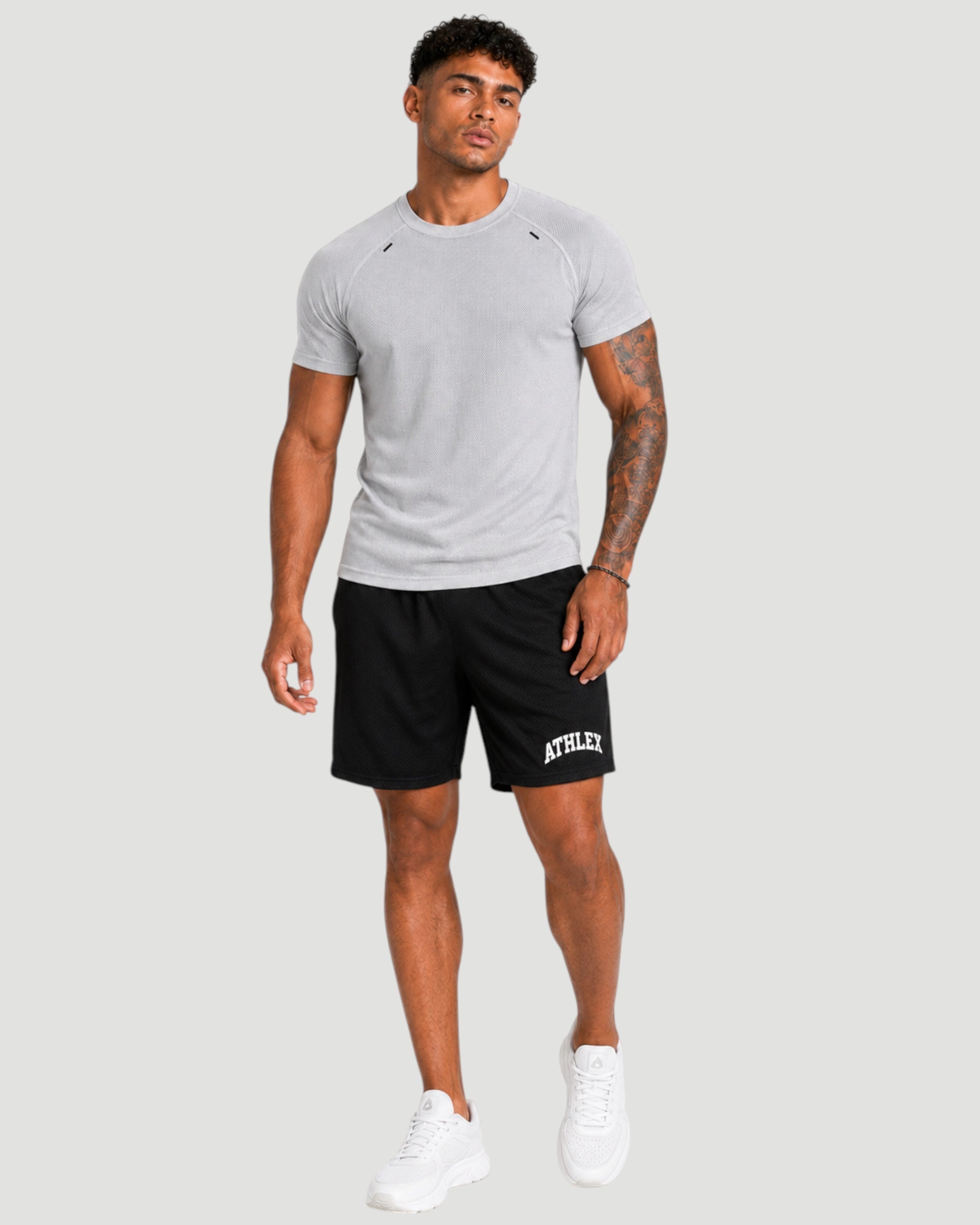 ATHLEX Men’s Silver Grey Dry Fit Performance T-Shirt