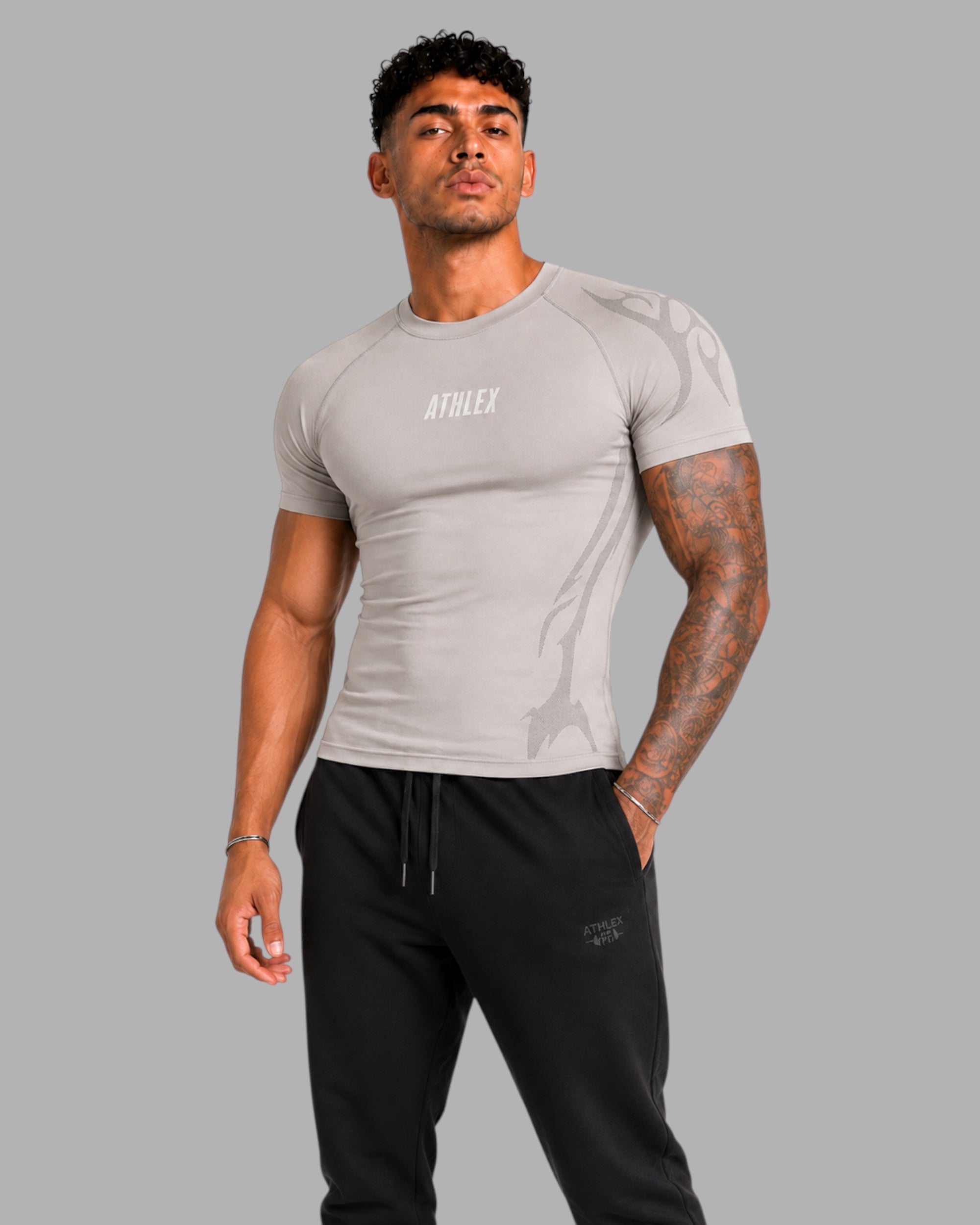 ATHLEX Glory Light Grey Compression Shirt