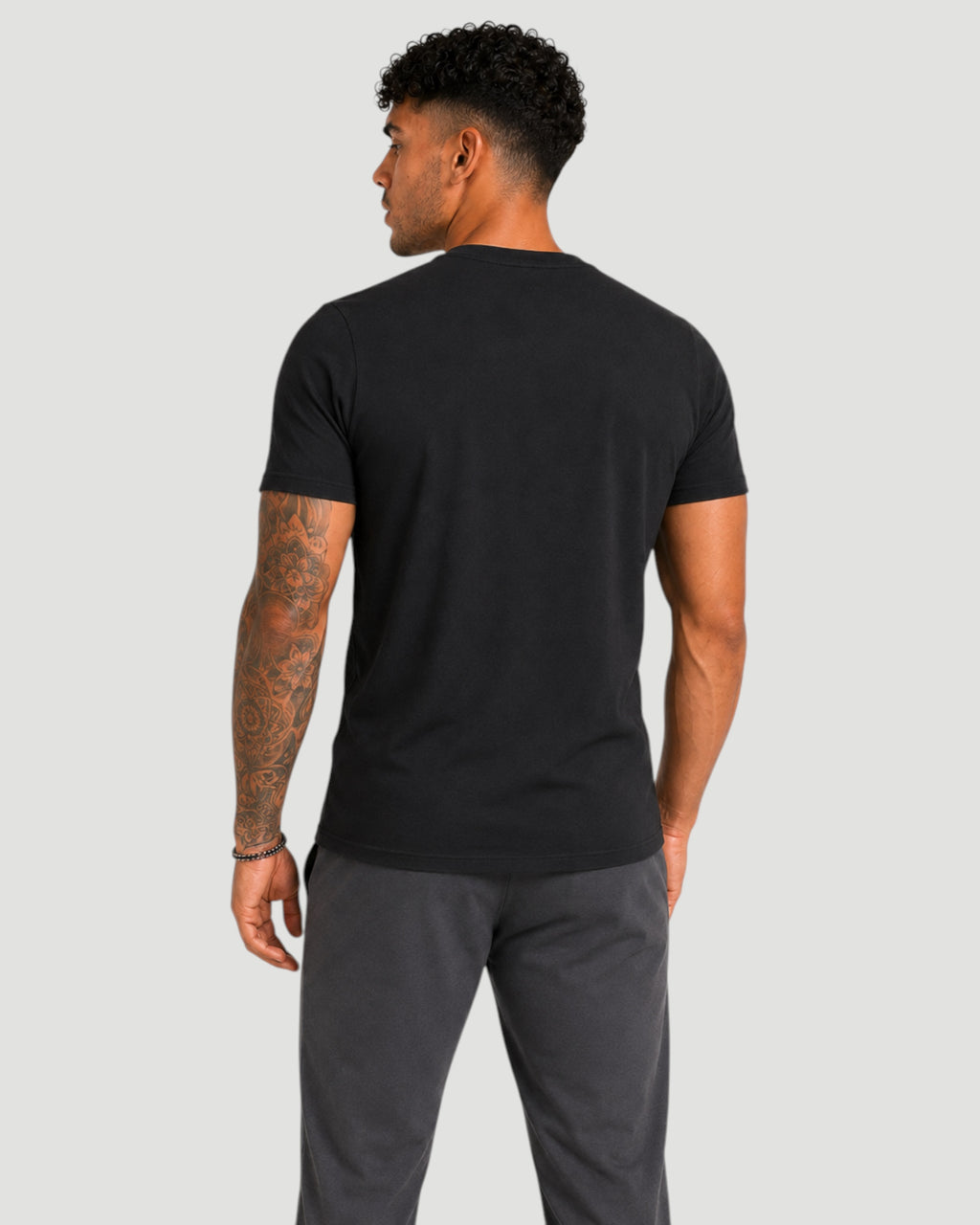 ATHLEX Men’s Minimal Black Cotton T-Shirt