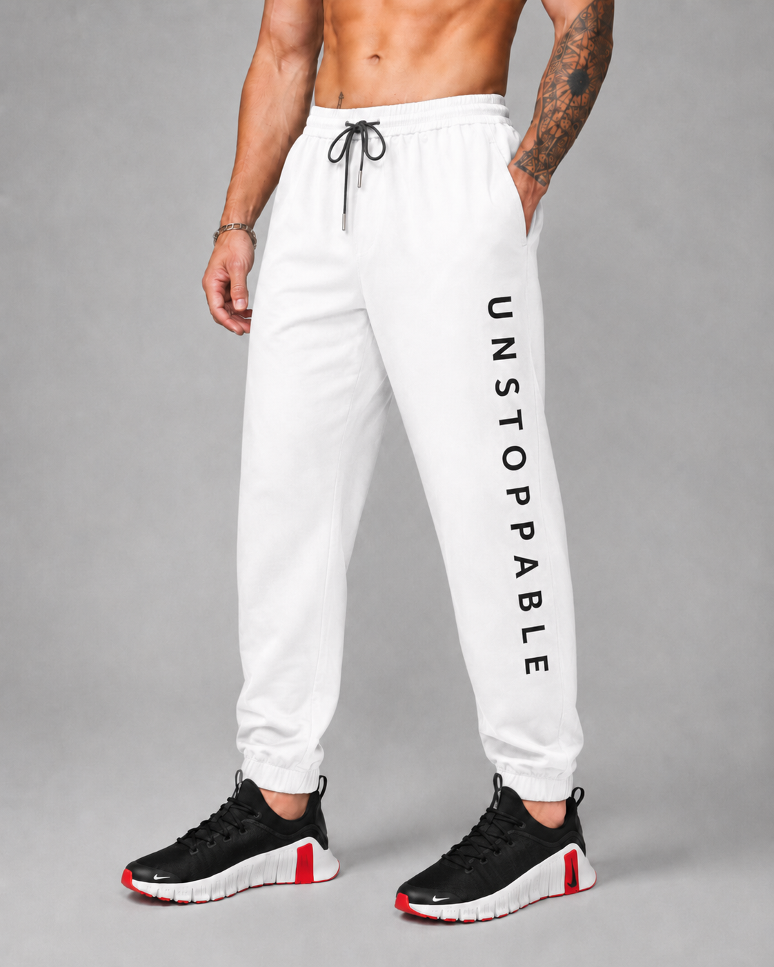 ATHLEX Unstoppable Quick-Dry Performance Joggers – Arctic White