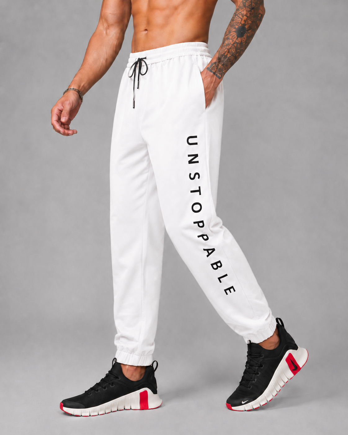 ATHLEX Unstoppable Quick-Dry Performance Joggers – Arctic White
