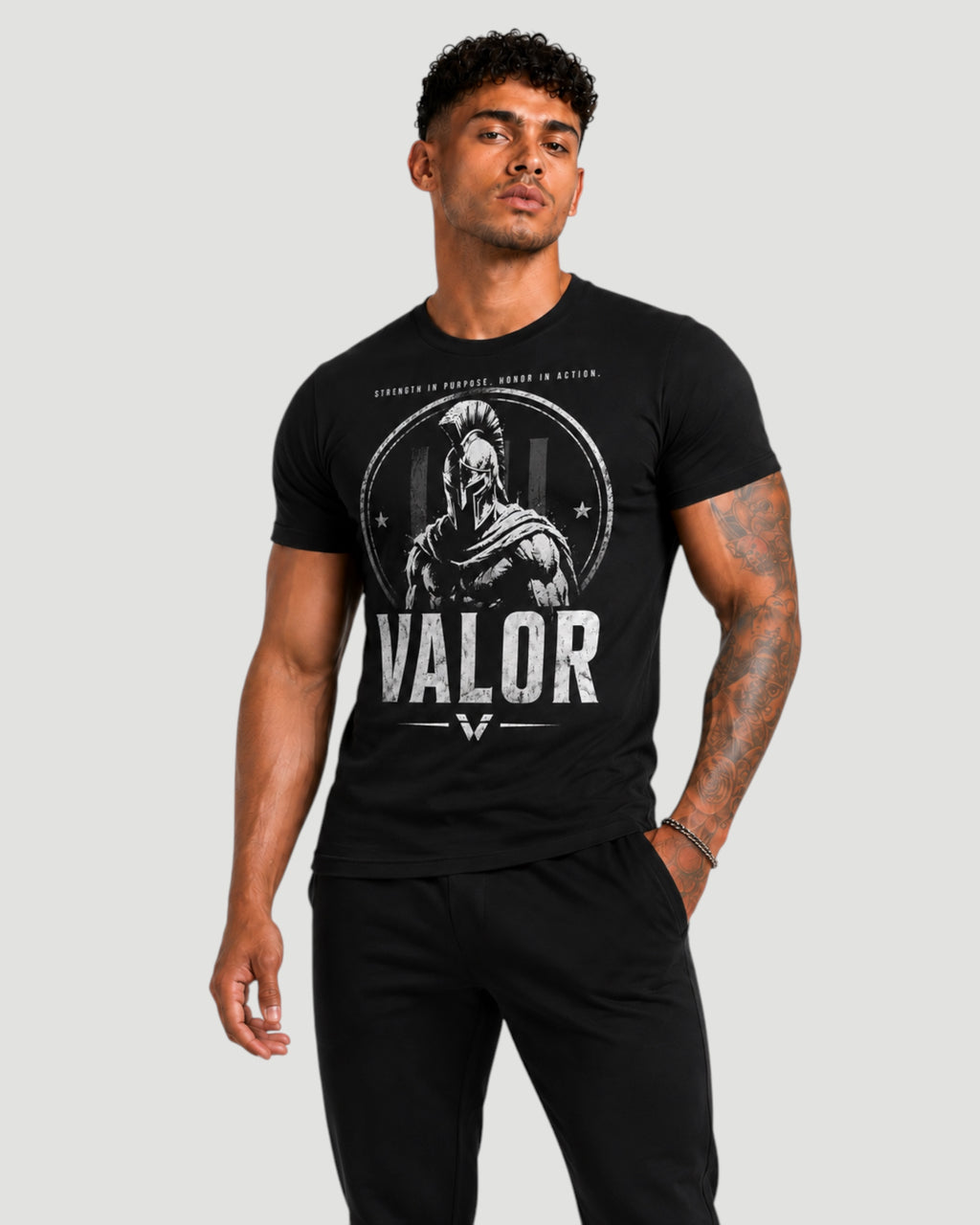 ATHLEX Men’s Black Valor Warrior Graphic Tee
