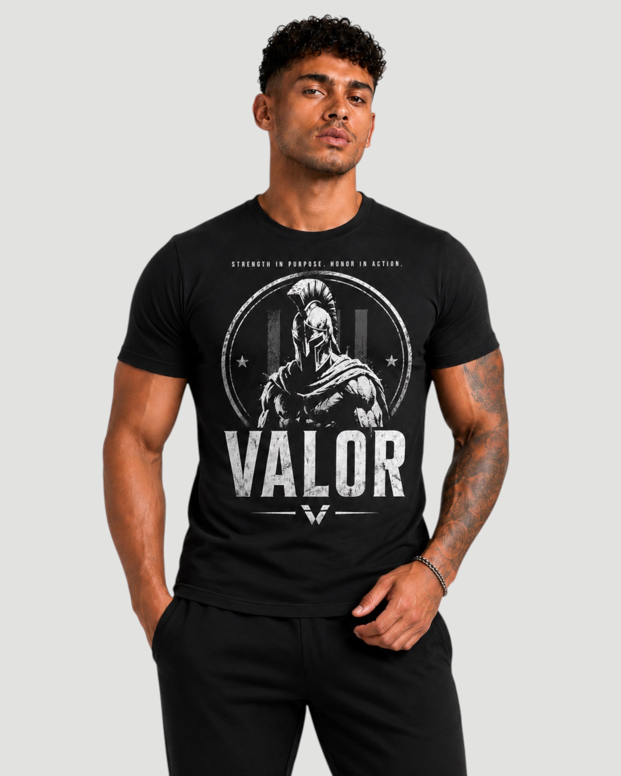 ATHLEX Men’s Black Valor Warrior Graphic Tee