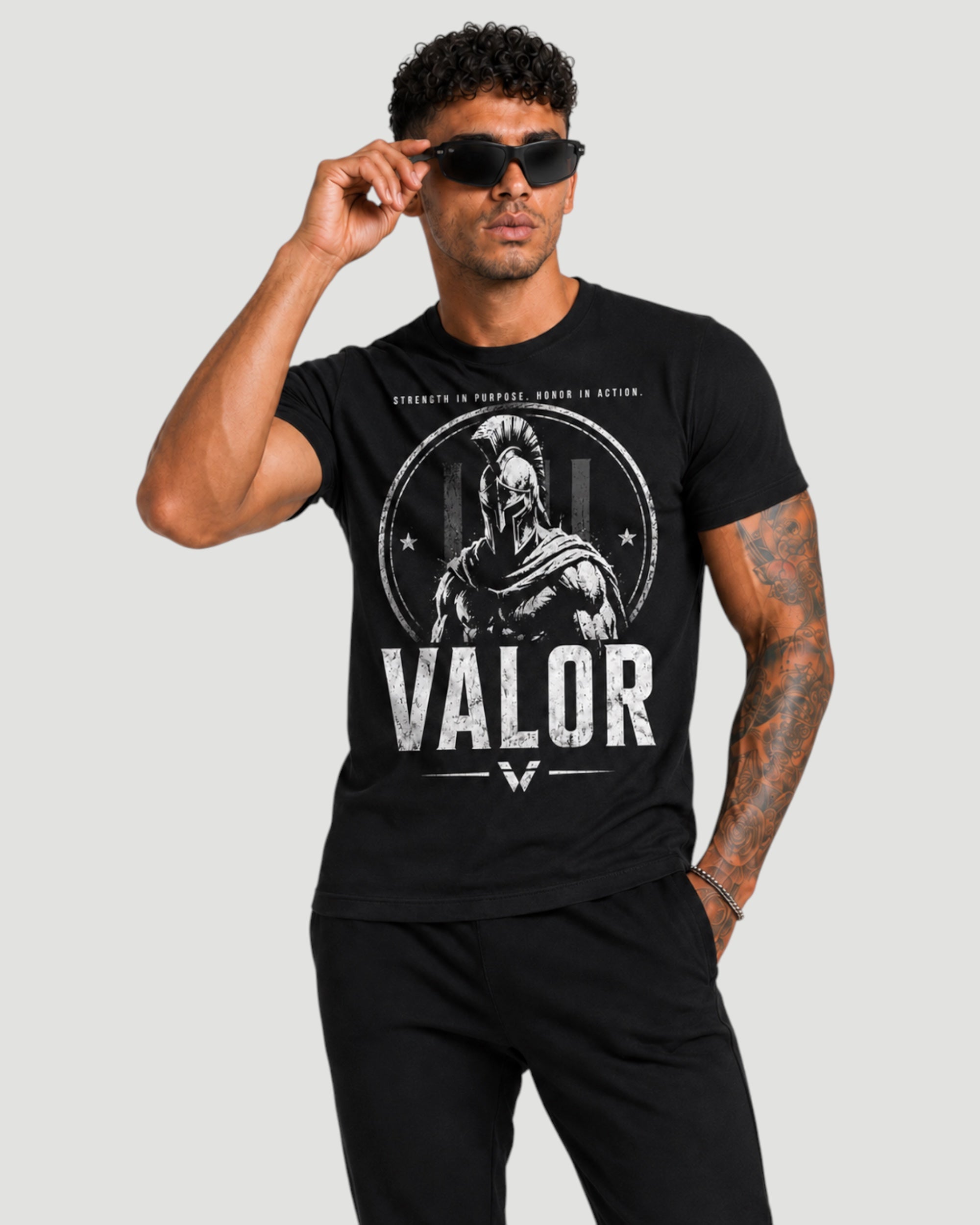 ATHLEX Men’s Black Valor Warrior Graphic Tee