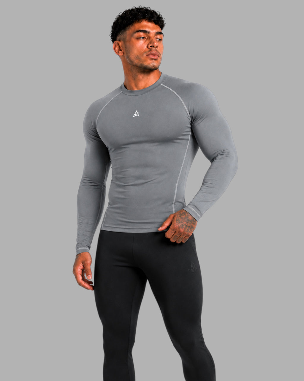 ATHLEX Steel Grey Long Sleeve Compression Shirt