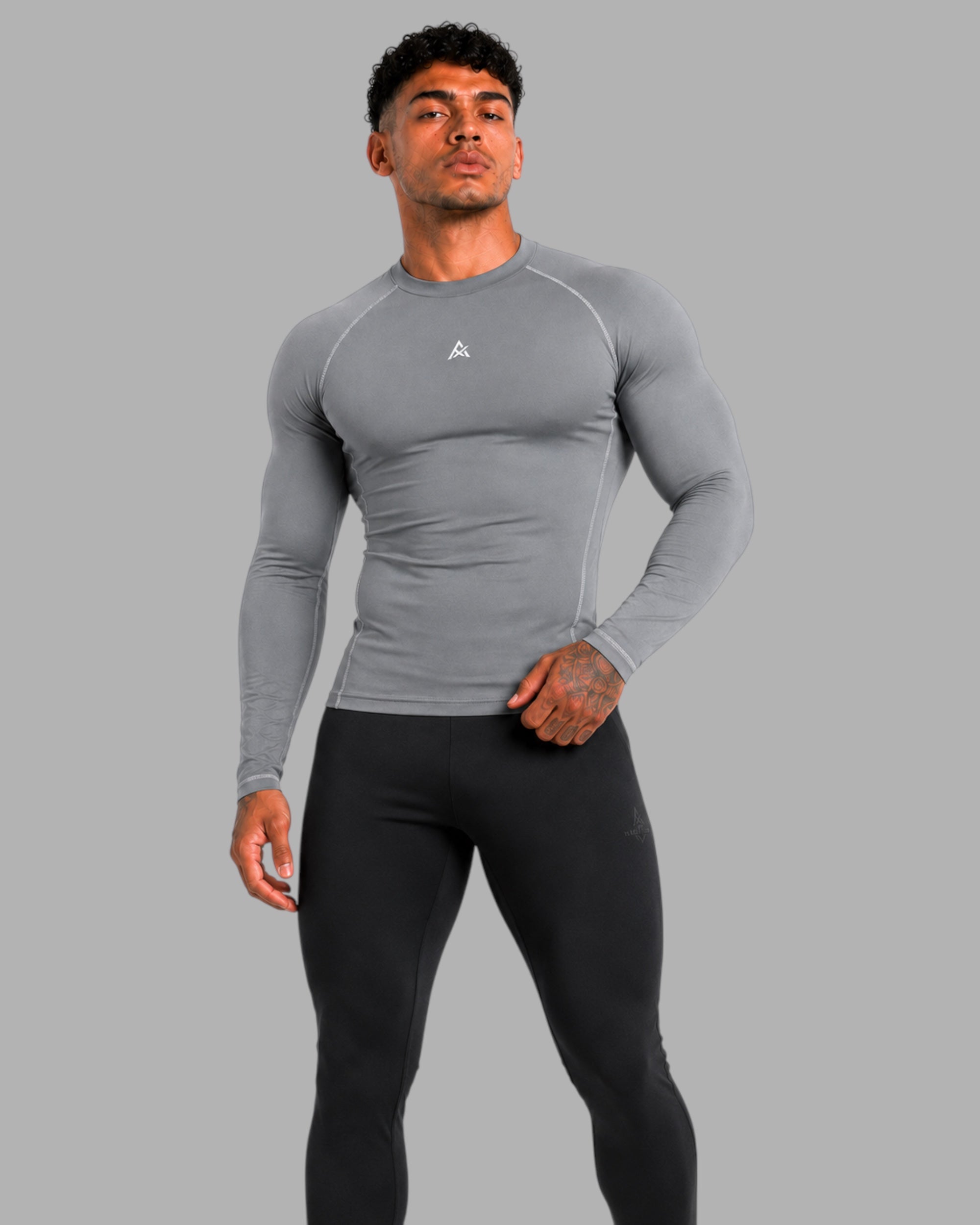 ATHLEX Steel Grey Long Sleeve Compression Shirt